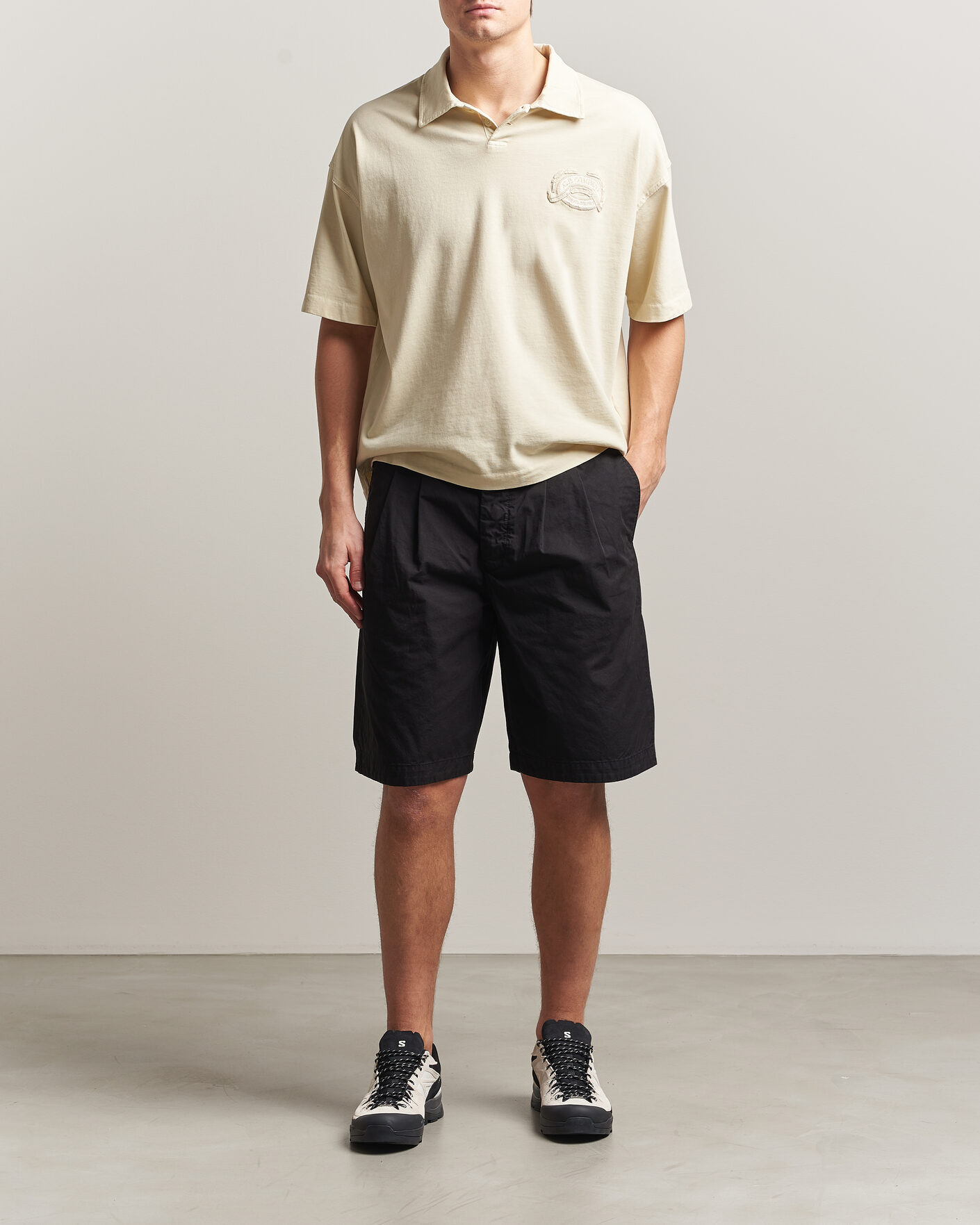 Men | Polo Shirts | C.P. Company | Boxy Fit Cotton Logo Polo Cream
