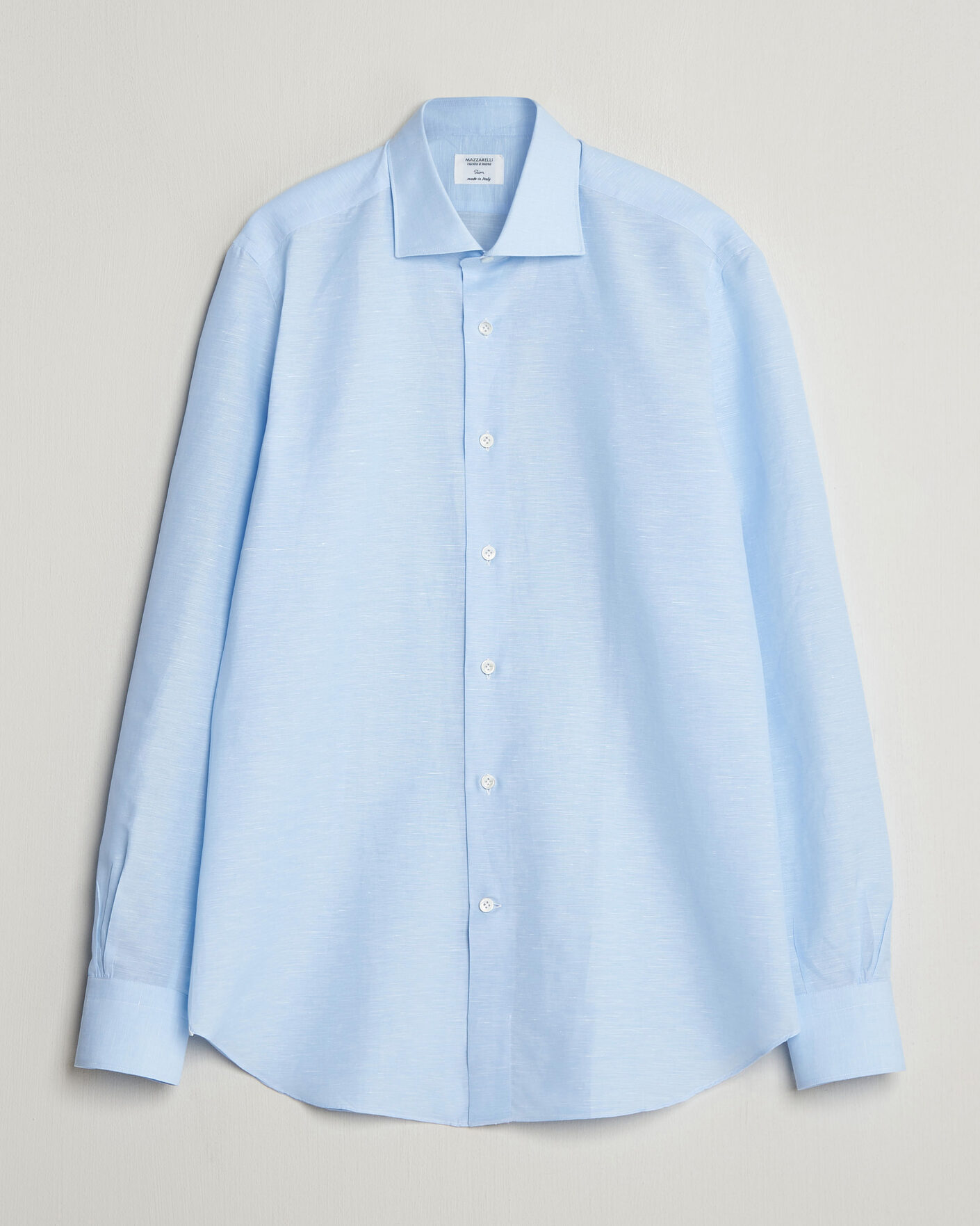 Men | Shirts | Mazzarelli | Soft Cotton/Linen Shirt Light Blue