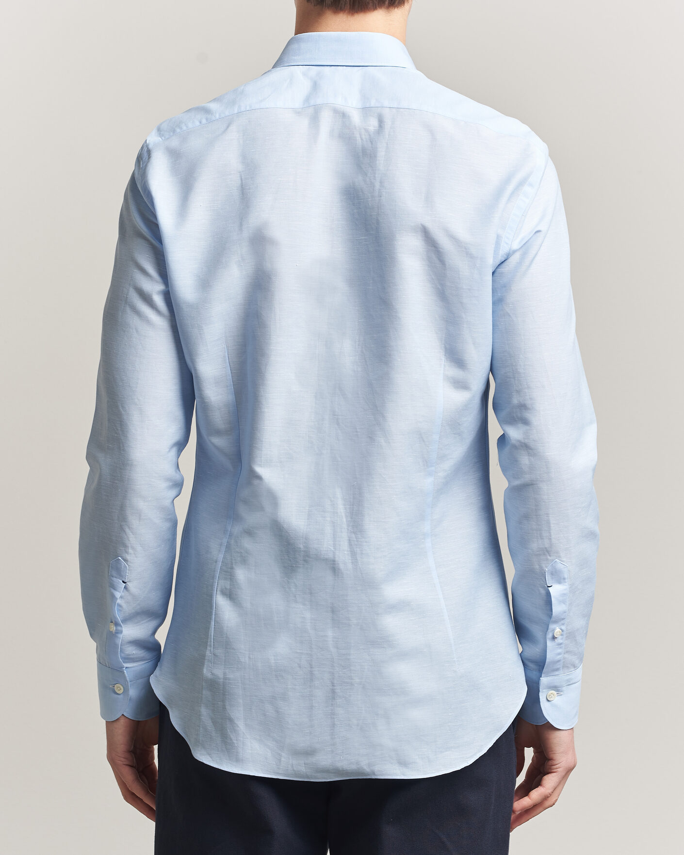 Men | Shirts | Mazzarelli | Soft Cotton/Linen Shirt Light Blue