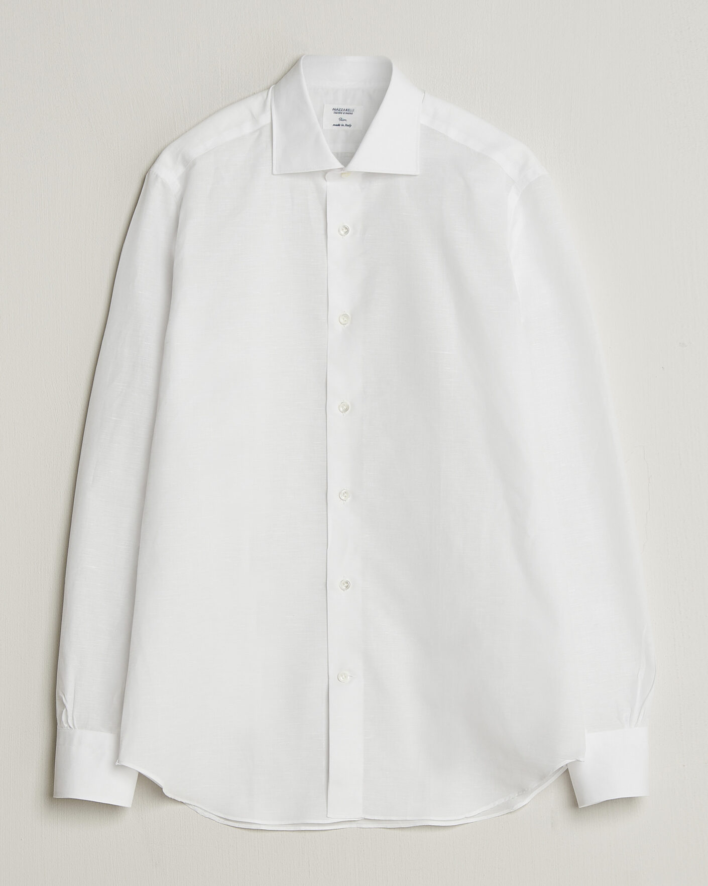 Men | Shirts | Mazzarelli | Soft Cotton/Linen Shirt White