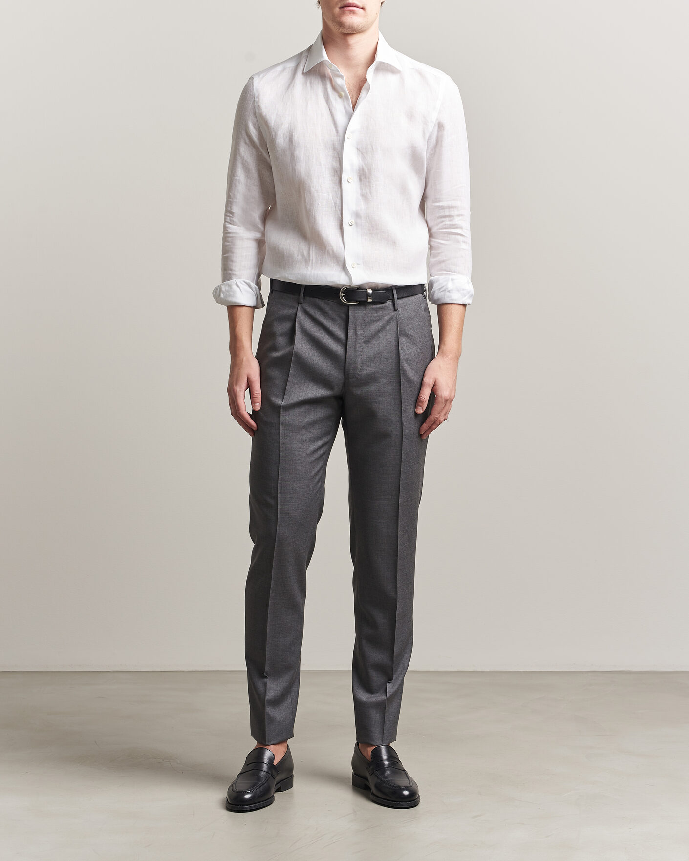 Men | Shirts | Mazzarelli | Soft Linen Shirt White