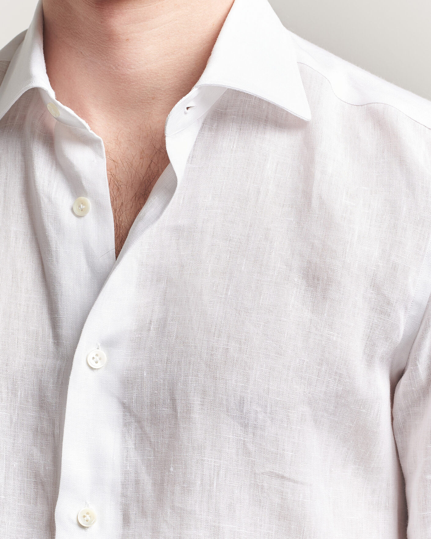 Men | Shirts | Mazzarelli | Soft Linen Shirt White