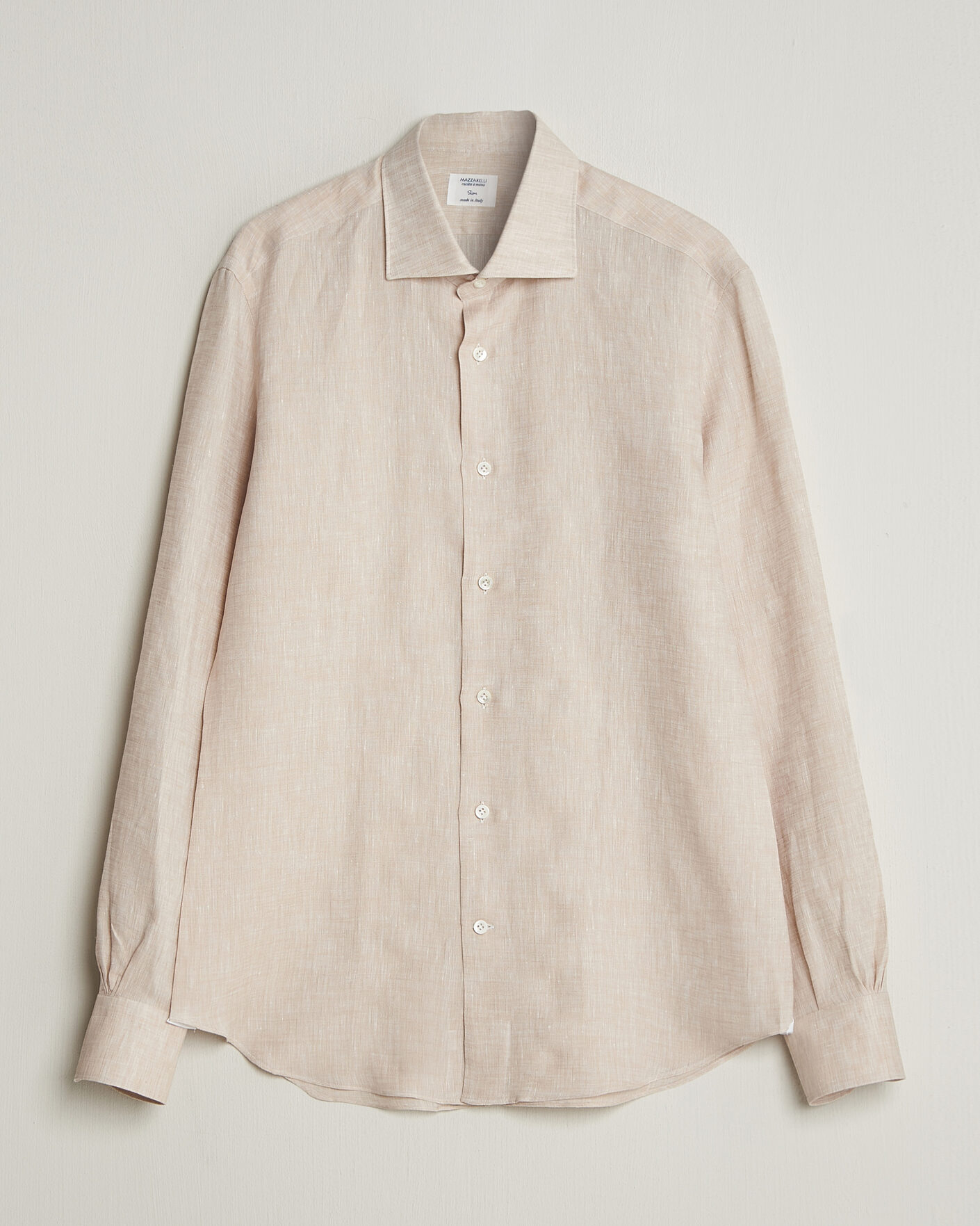Men | Shirts | Mazzarelli | Soft Linen Shirt Beige