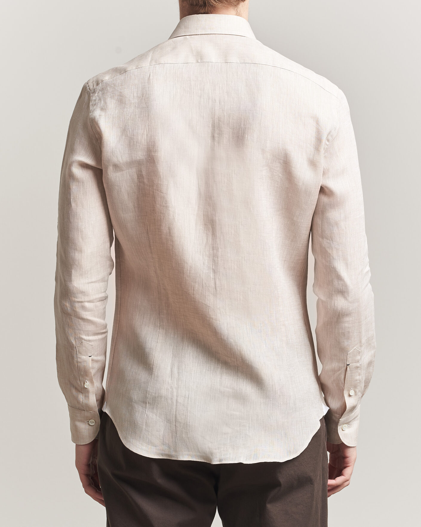 Men | Shirts | Mazzarelli | Soft Linen Shirt Beige