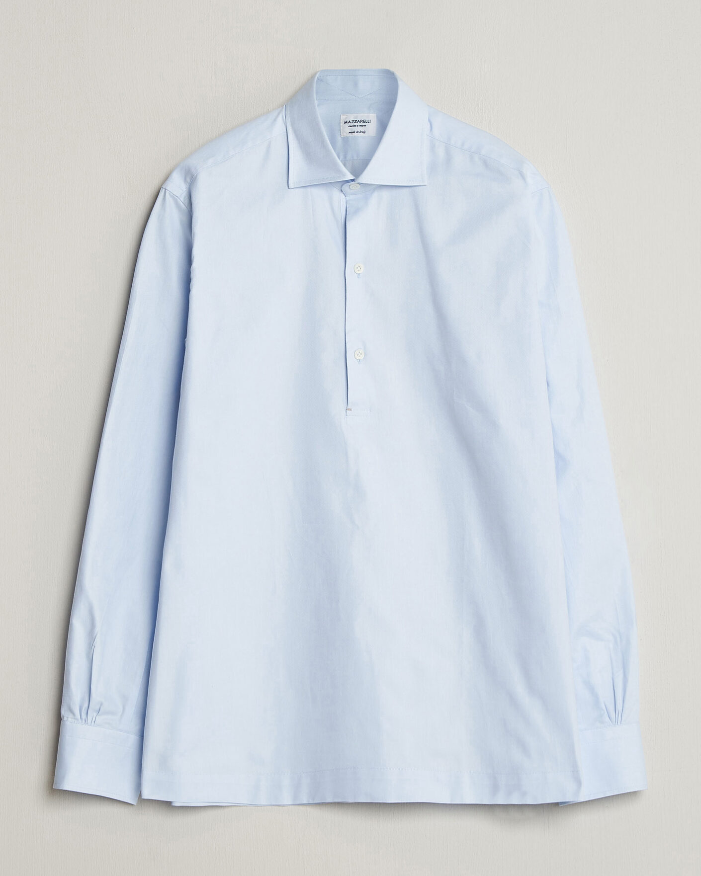 Men | Shirts | Mazzarelli | Soft Oxford Popover Shirt Light Blue