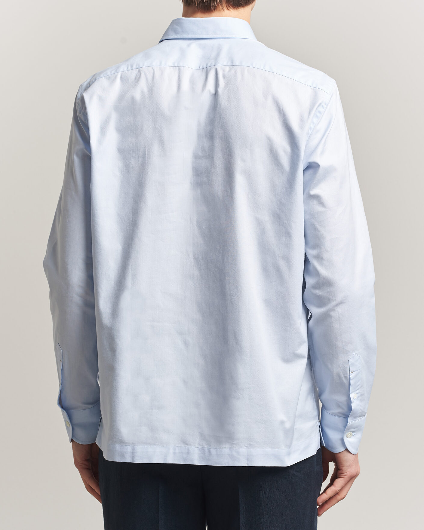 Men | Shirts | Mazzarelli | Soft Oxford Popover Shirt Light Blue