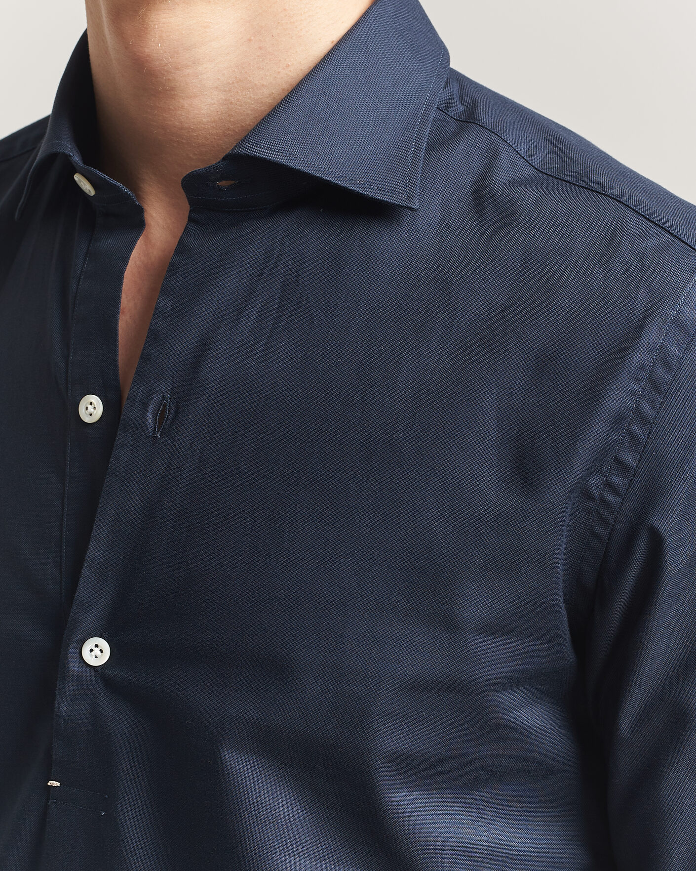 Men | Shirts | Mazzarelli | Soft Oxford Popover Shirt Navy