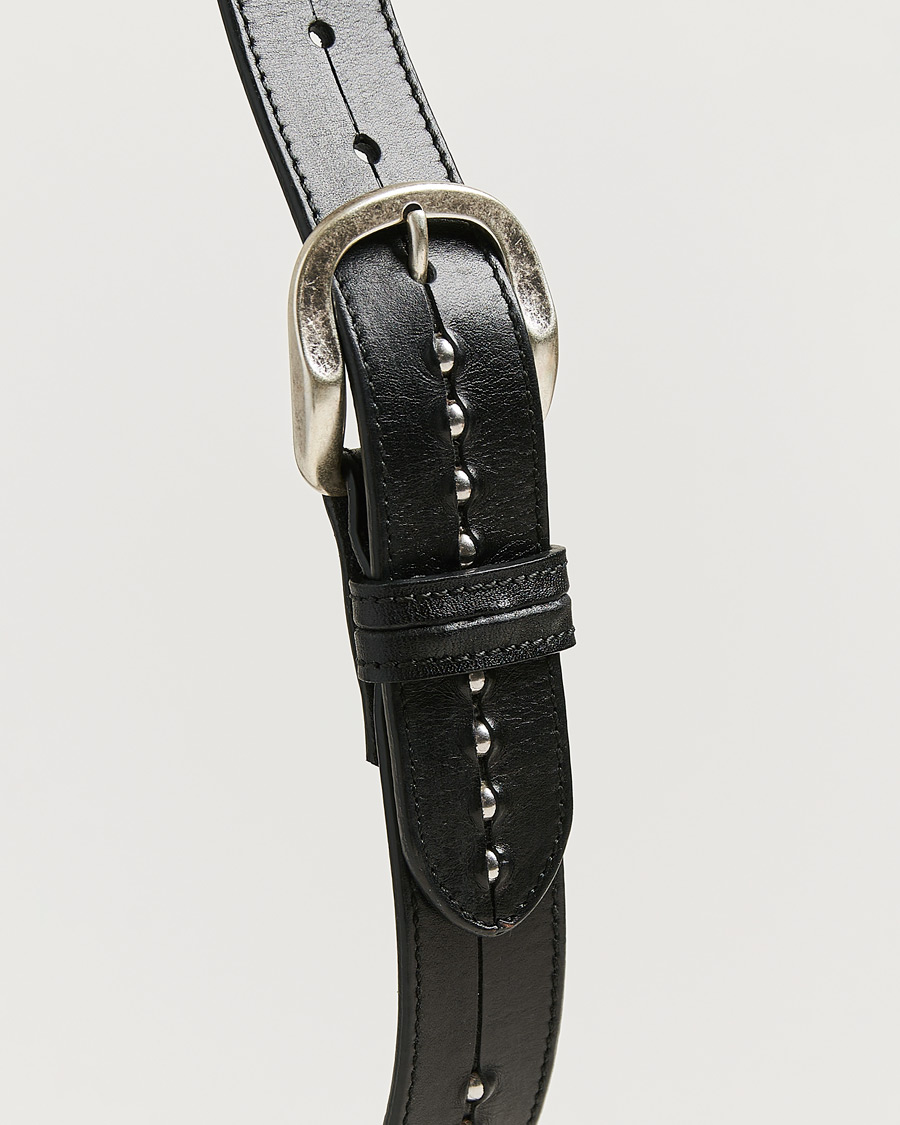 Men | Belts | Golden Goose | Studded Leather Belt Black