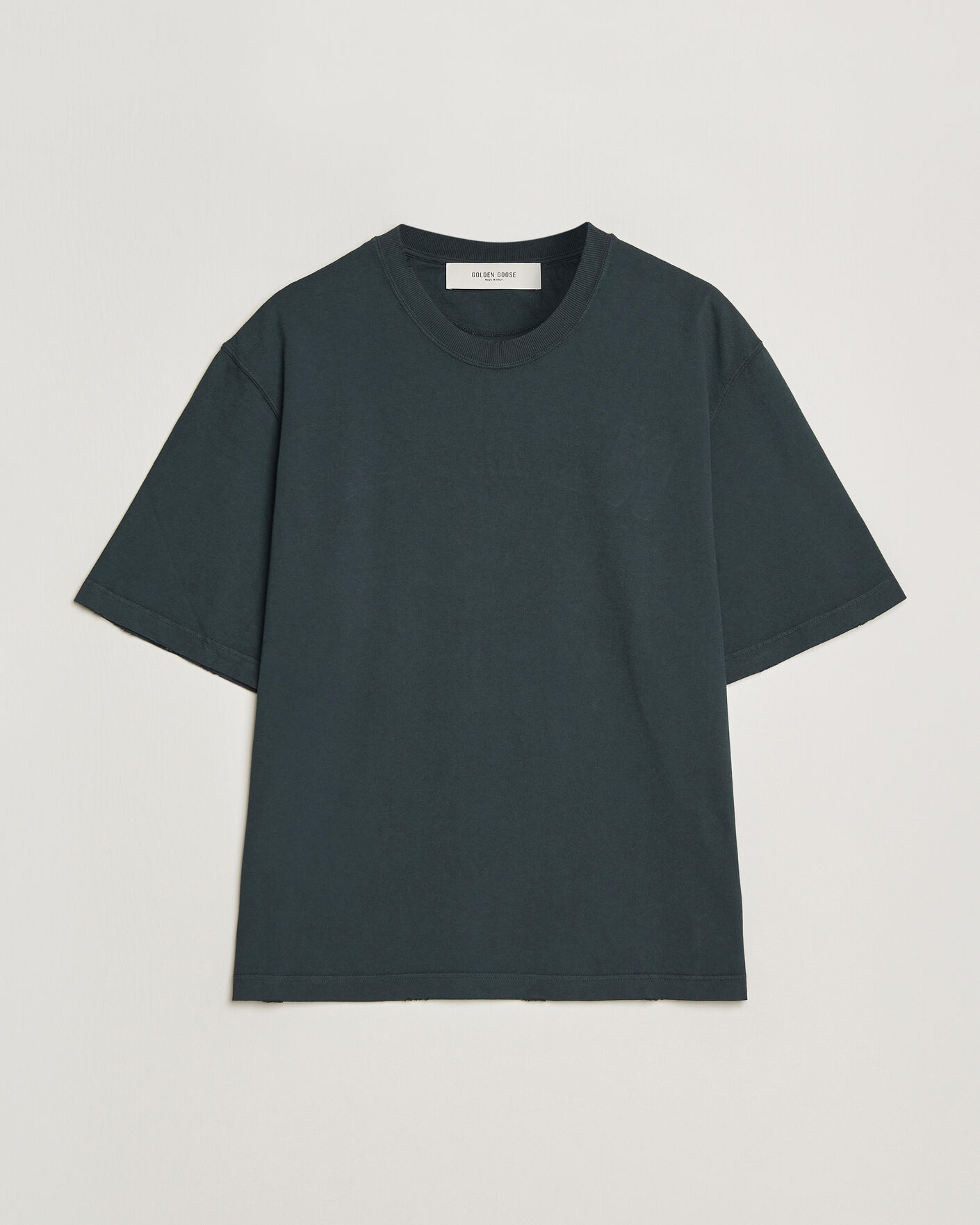 Men | T-Shirts | Golden Goose | Relaxed Fit Cotton T-Shirt Washed Black