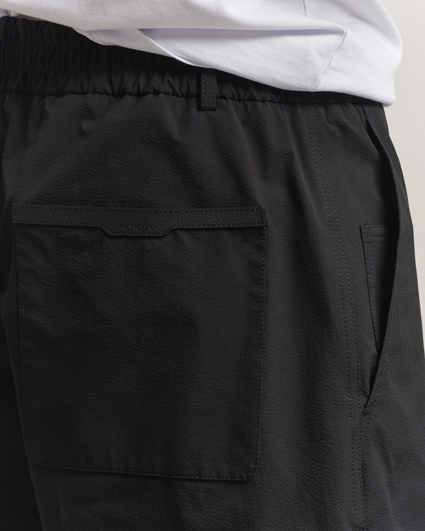 Men | Shorts | Moncler | Lightweight Seersucker Shorts Black