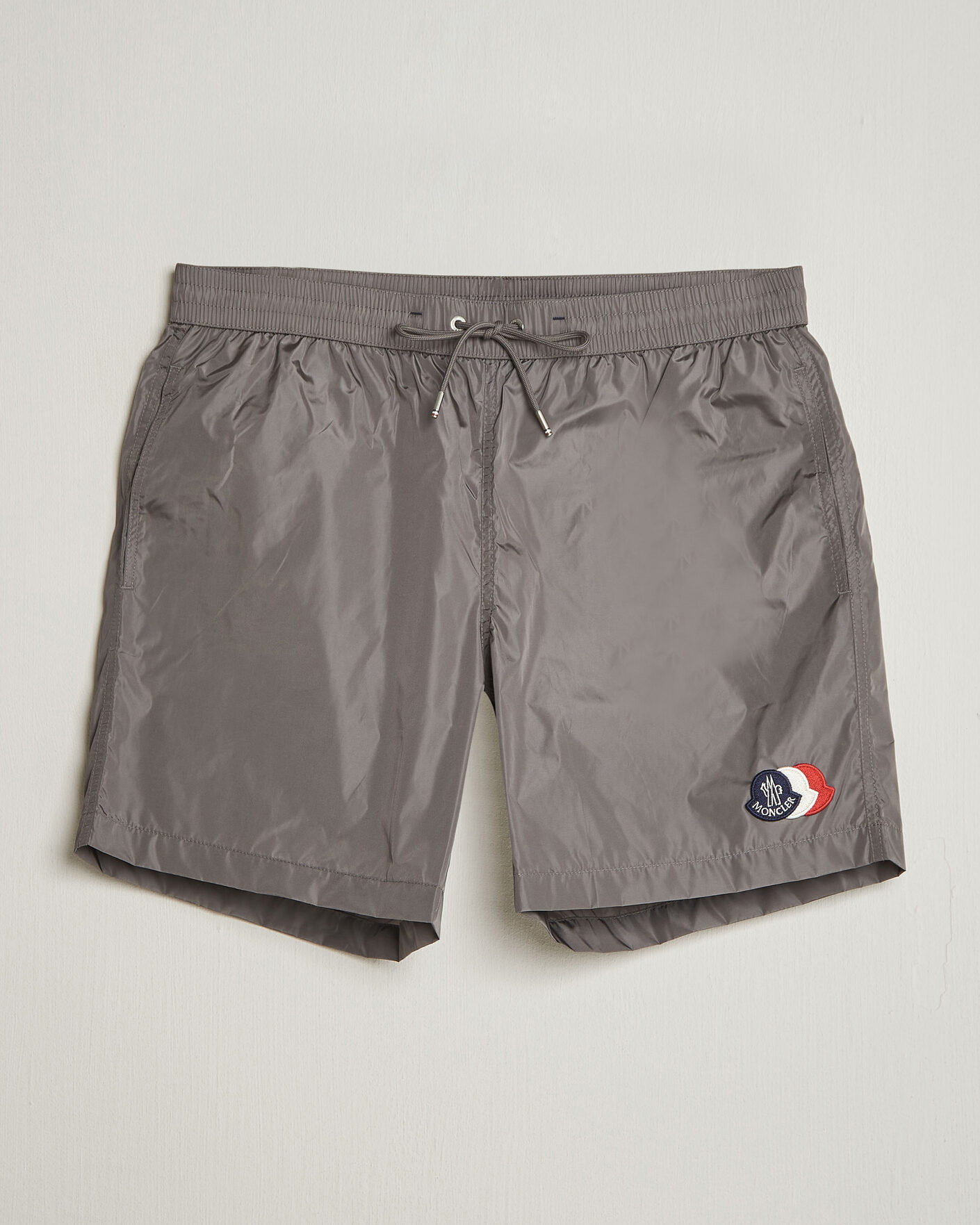 Moncler Tricolore Logo Swim Shorts Grey at CareOfCarl.com