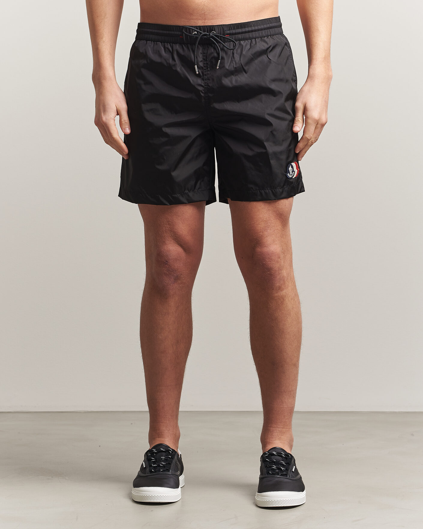 Moncler Tricolore Logo Swim Shorts Black at CareOfCarl.com