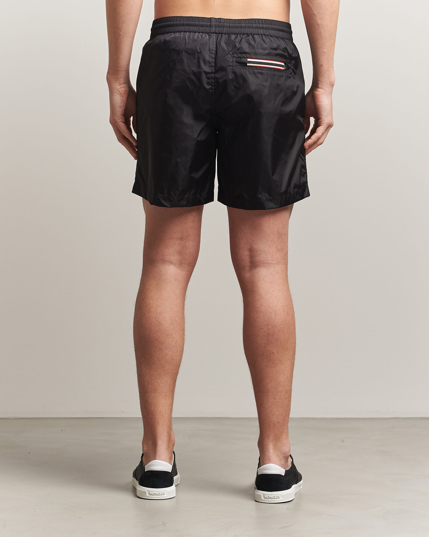 Moncler Tricolore Logo Swim Shorts Black at CareOfCarl.com