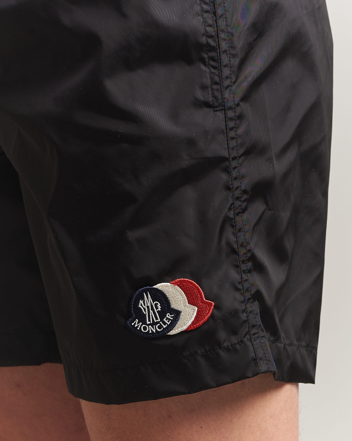 Moncler Tricolore Logo Swim Shorts Black at CareOfCarl.com