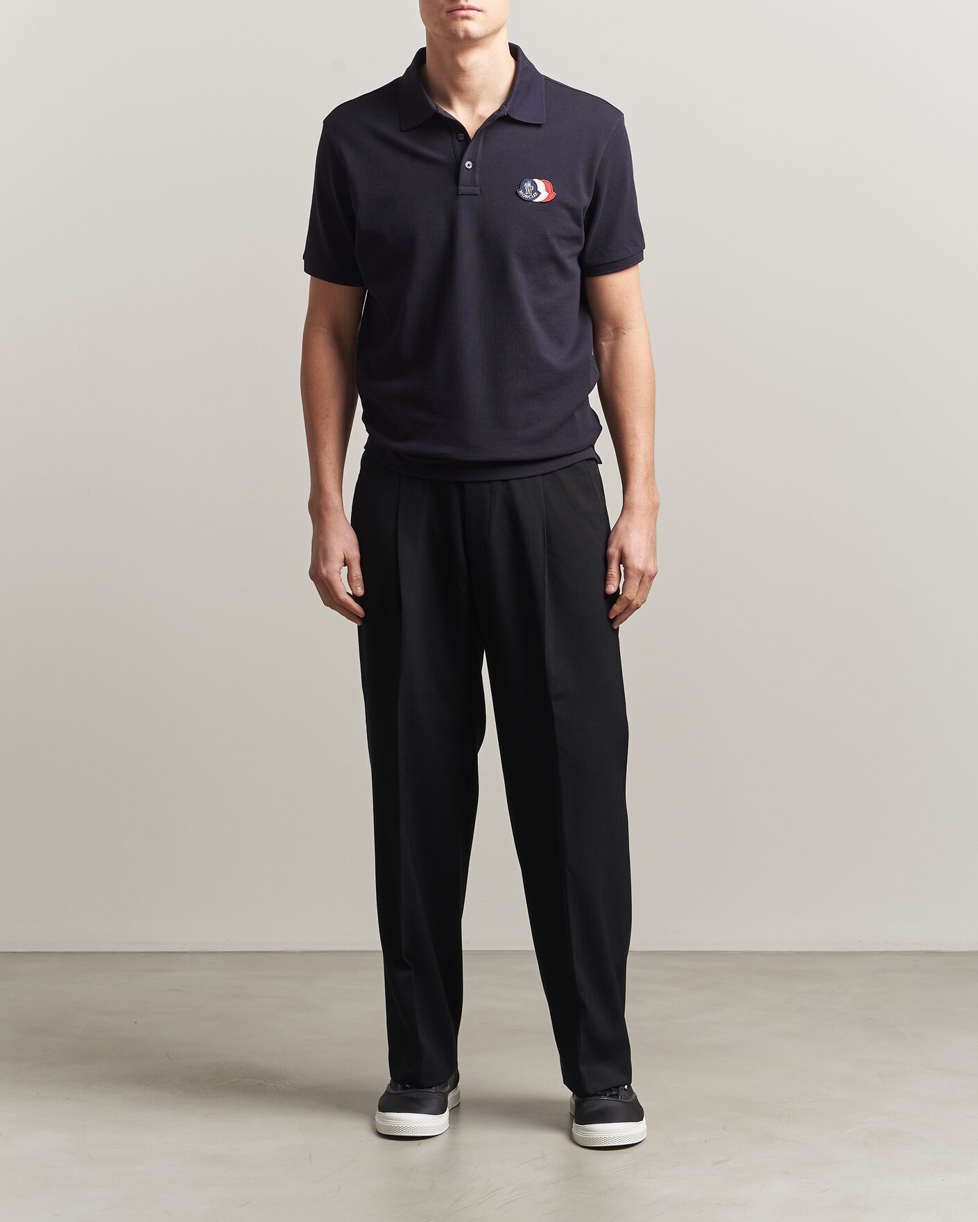 Men | Polo Shirts | Moncler | Tricolore Logo Polo Navy