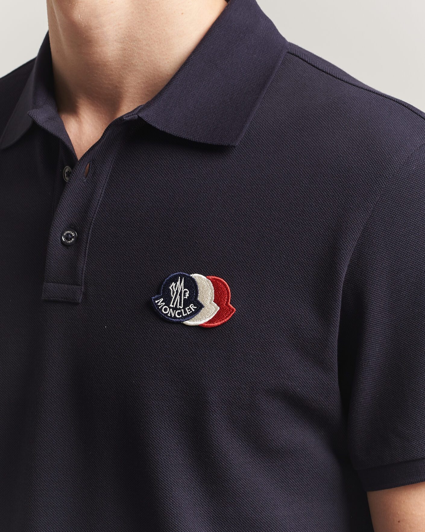 Men | Polo Shirts | Moncler | Tricolore Logo Polo Navy