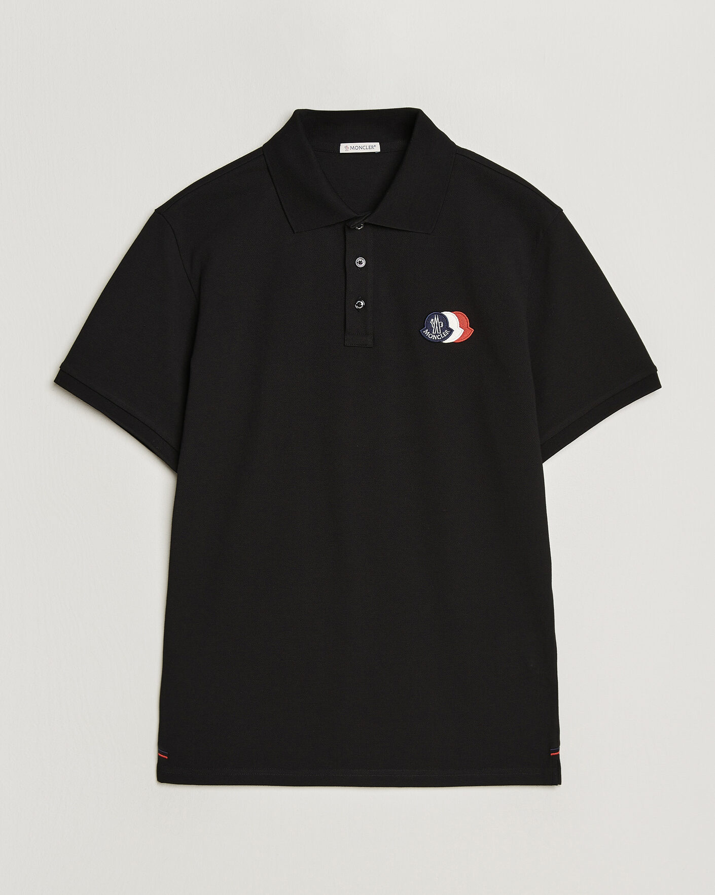 Moncler Tricolore Logo Polo Black at CareOfCarl.com