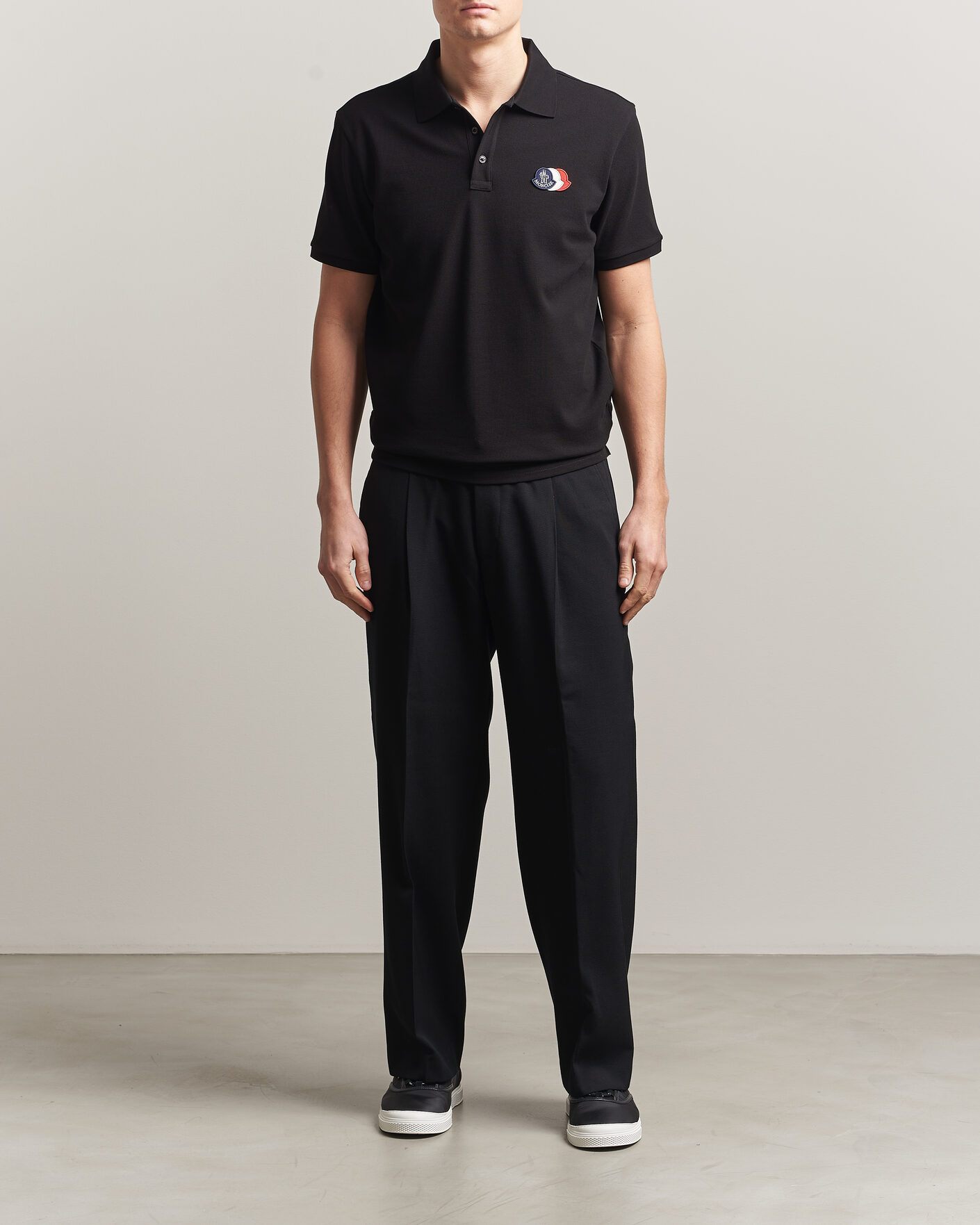 Men | Polo Shirts | Moncler | Tricolore Logo Polo Black