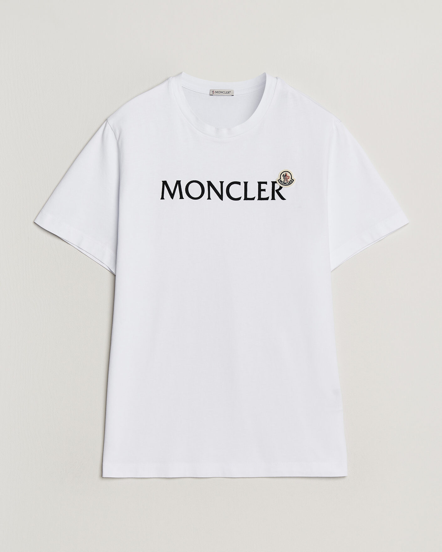 Moncler Lettering Logo T-Shirt White at CareOfCarl.com