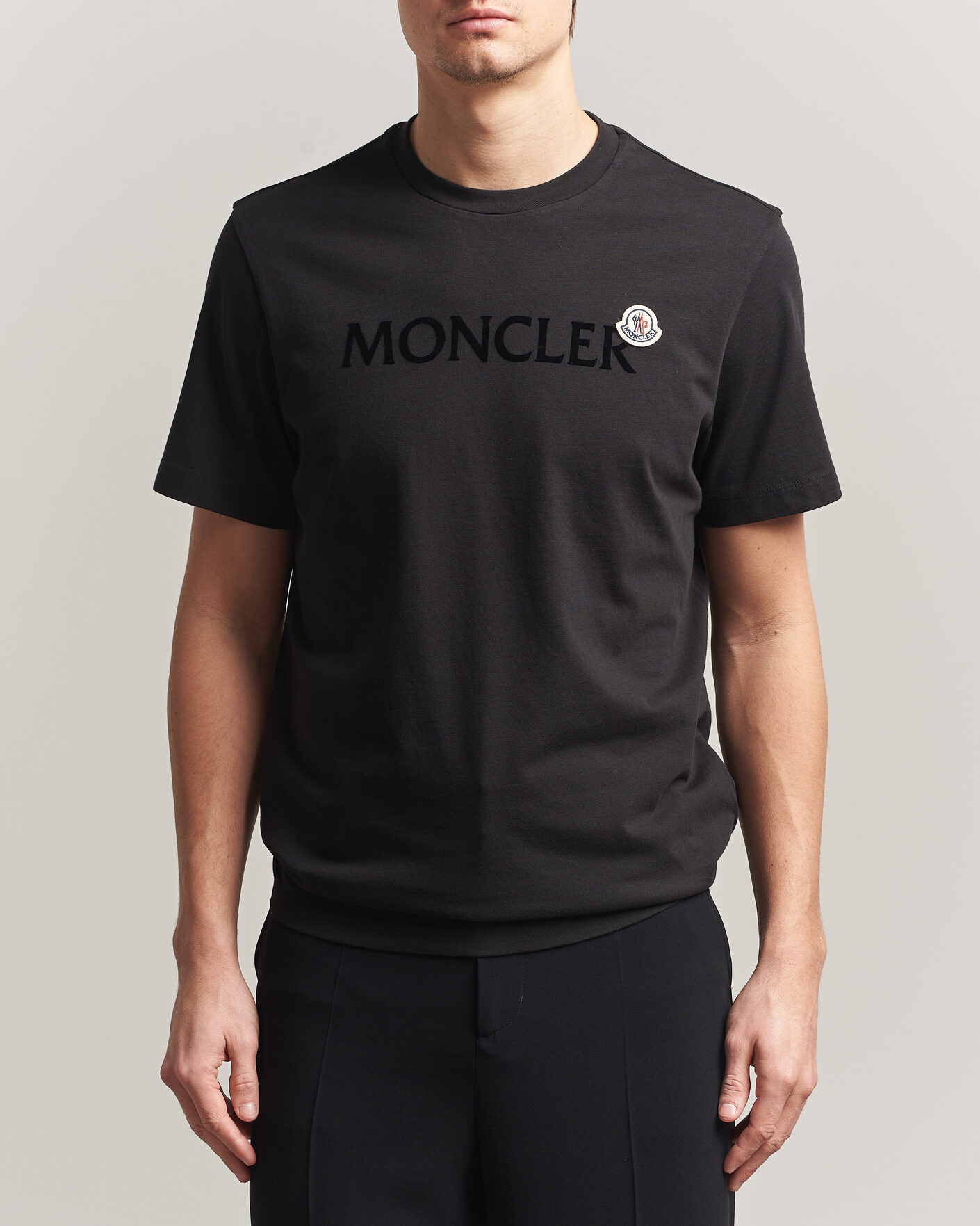 Moncler Lettering Logo T-Shirt Black at CareOfCarl.com