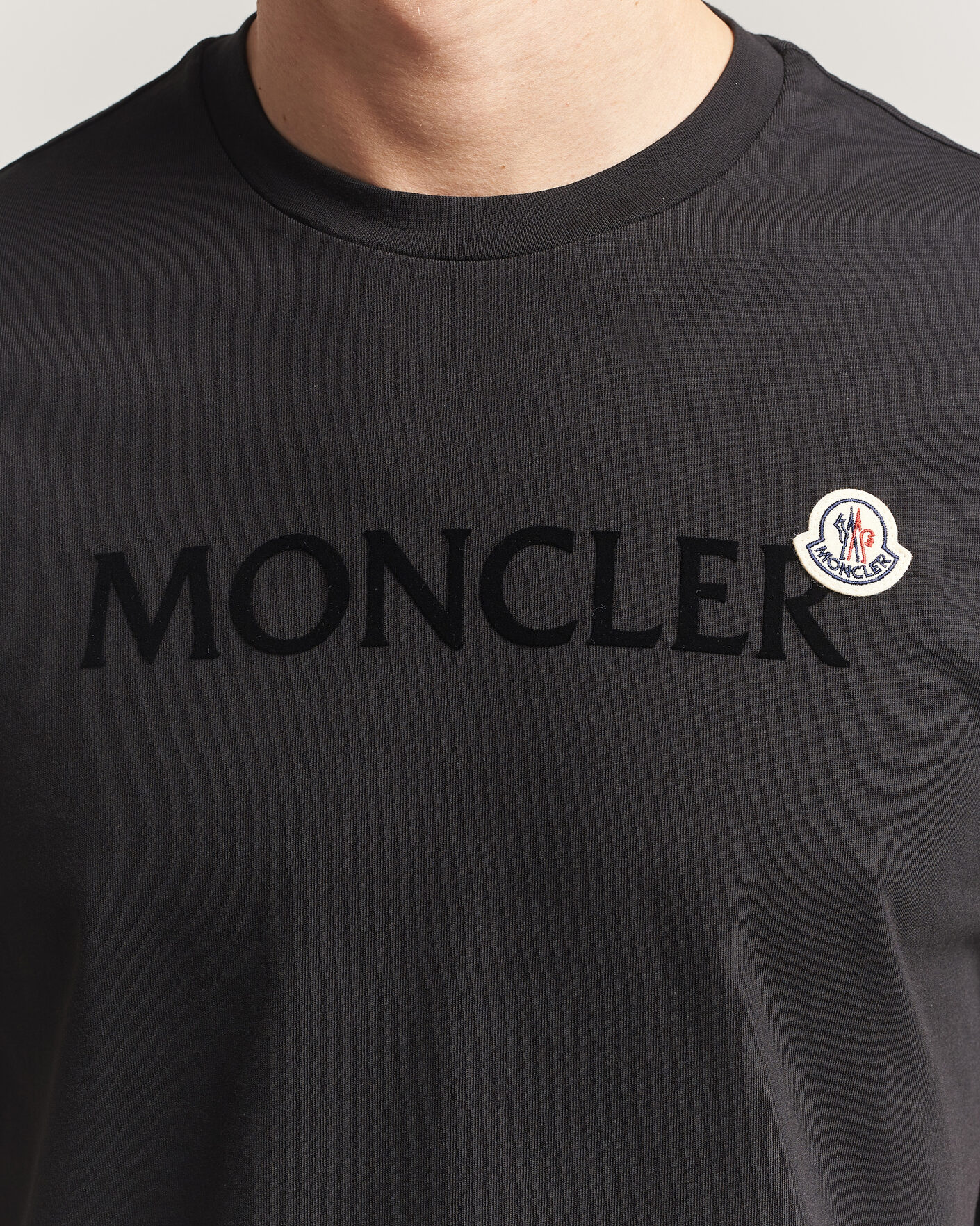 Moncler Lettering Logo T-Shirt Black at CareOfCarl.com