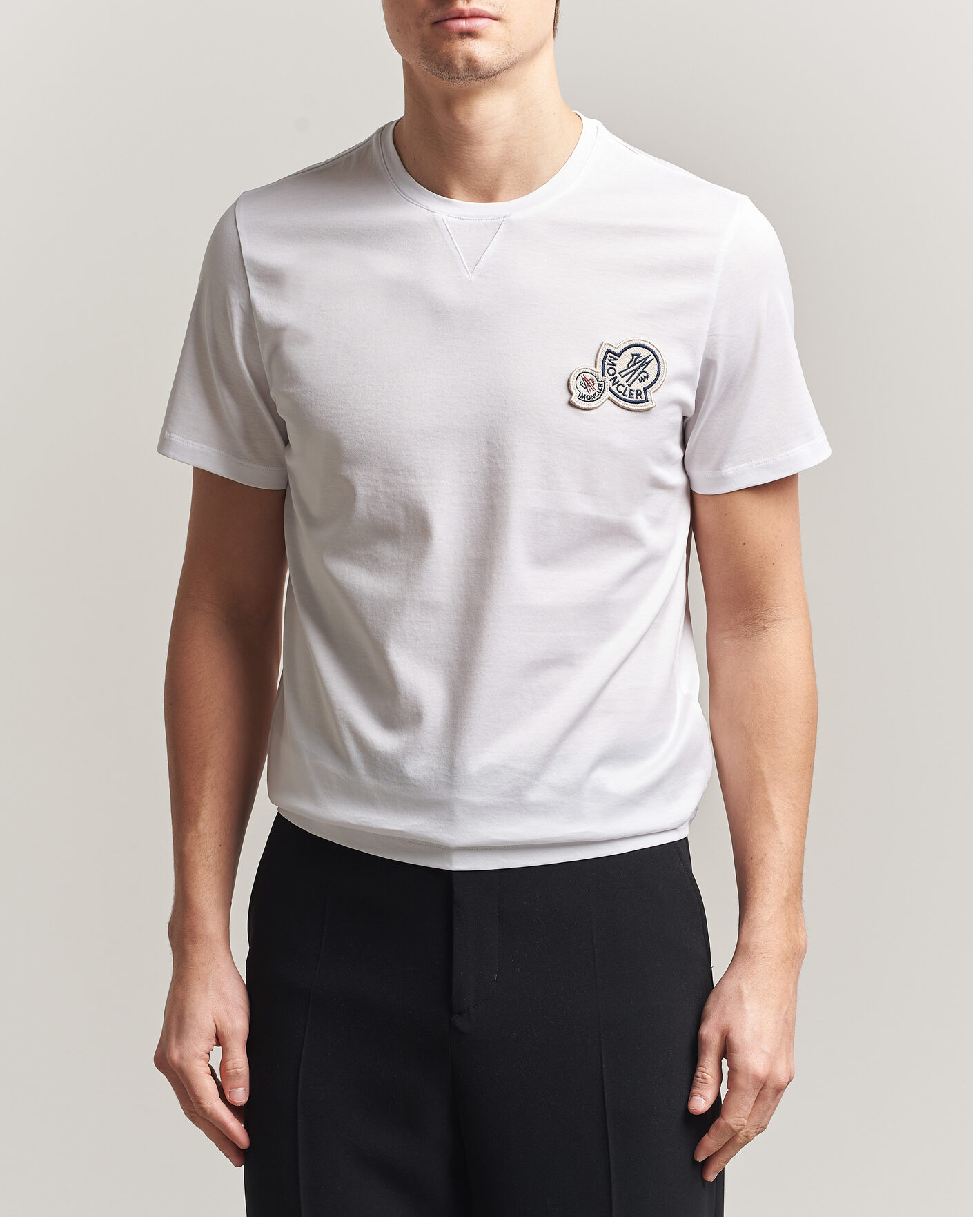 Moncler Double Logo T-Shirt White at CareOfCarl.com