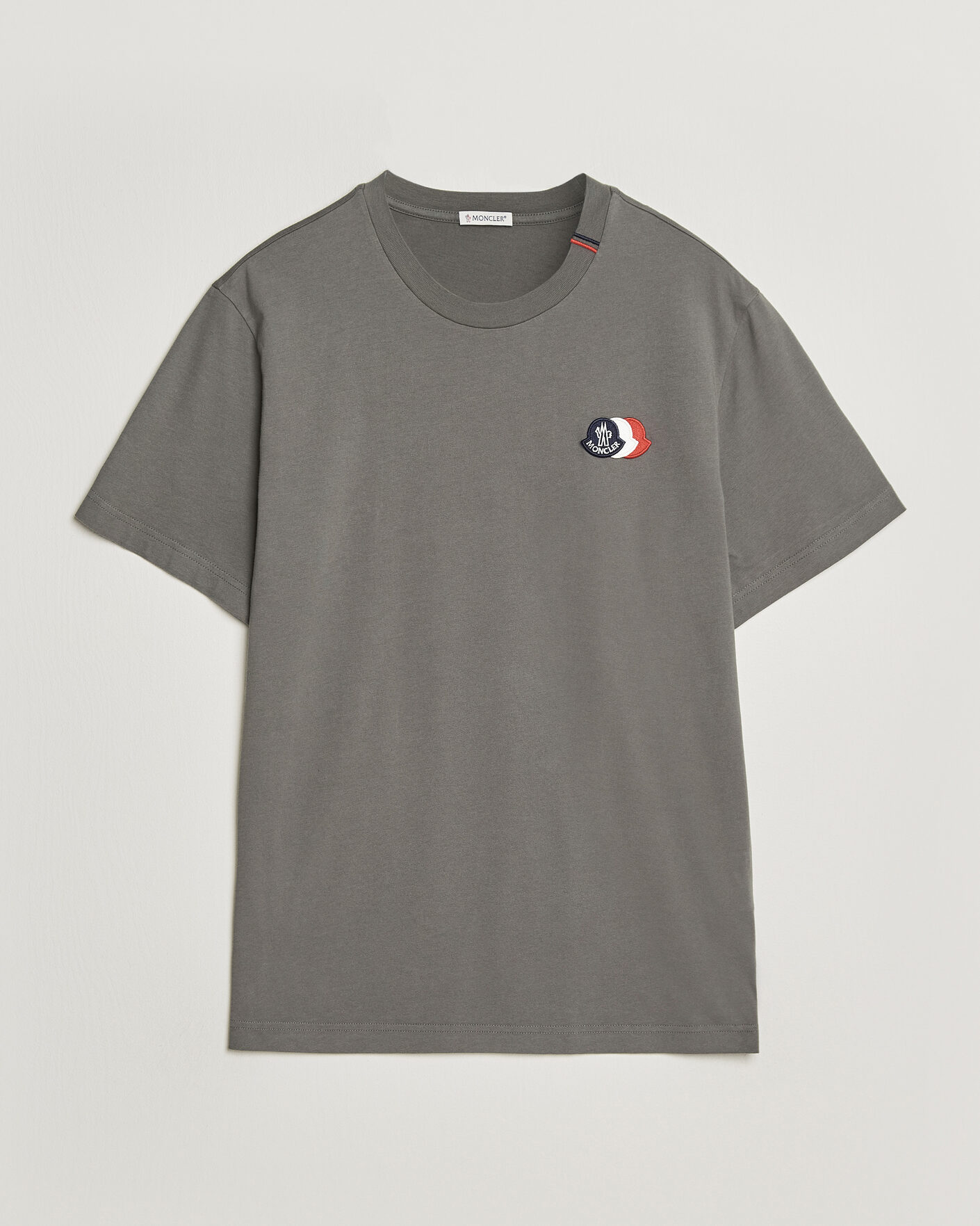Moncler Tricolore Logo T-Shirt Grey at CareOfCarl.com