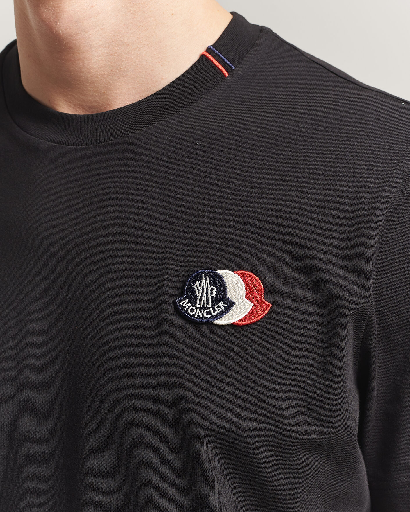 Men | T-Shirts | Moncler | Tricolore Logo T-Shirt Black