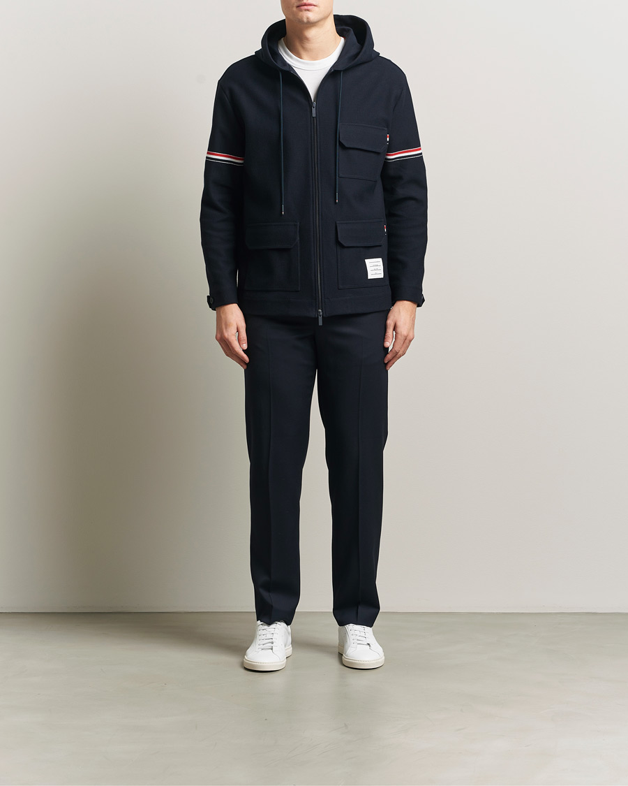 Thom Browne Tech Twill Field Jacket Navy at CareOfCarl.com