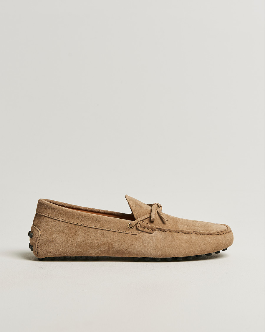 Men | Moccasins | Tod's | Lacetto Gommino Carshoe Beige Suede