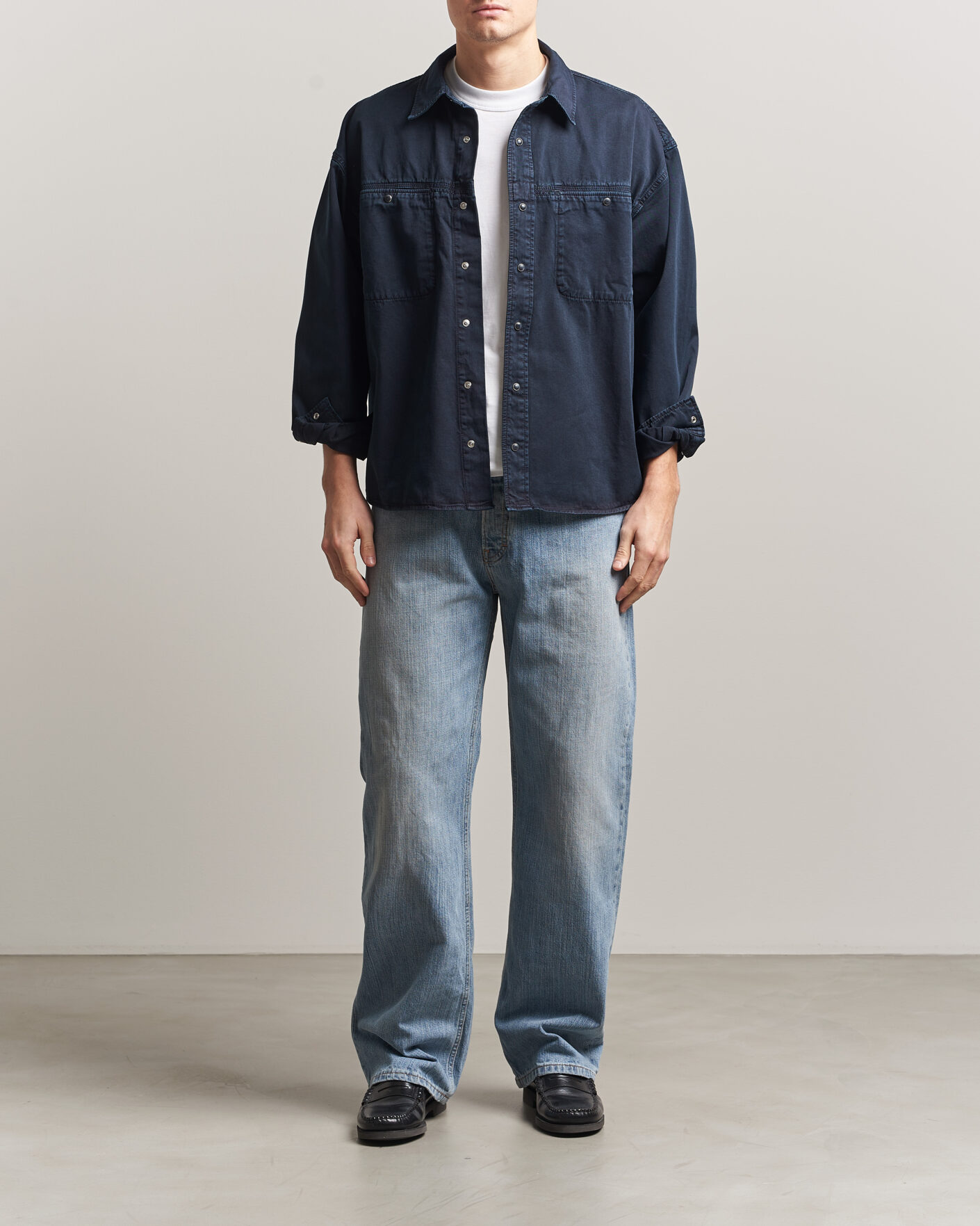 Men | Shirts | Jeanerica | André Pocket Overshirt Blue Black