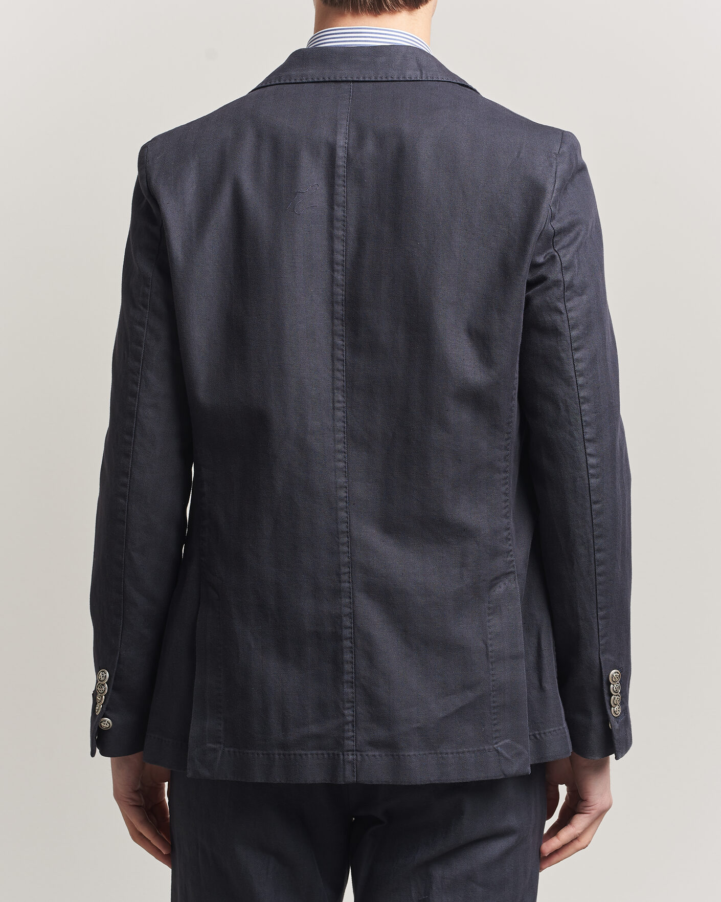 Men | Blazers | Morris | Cotton Herringbone Double Breasted Blazer Blue