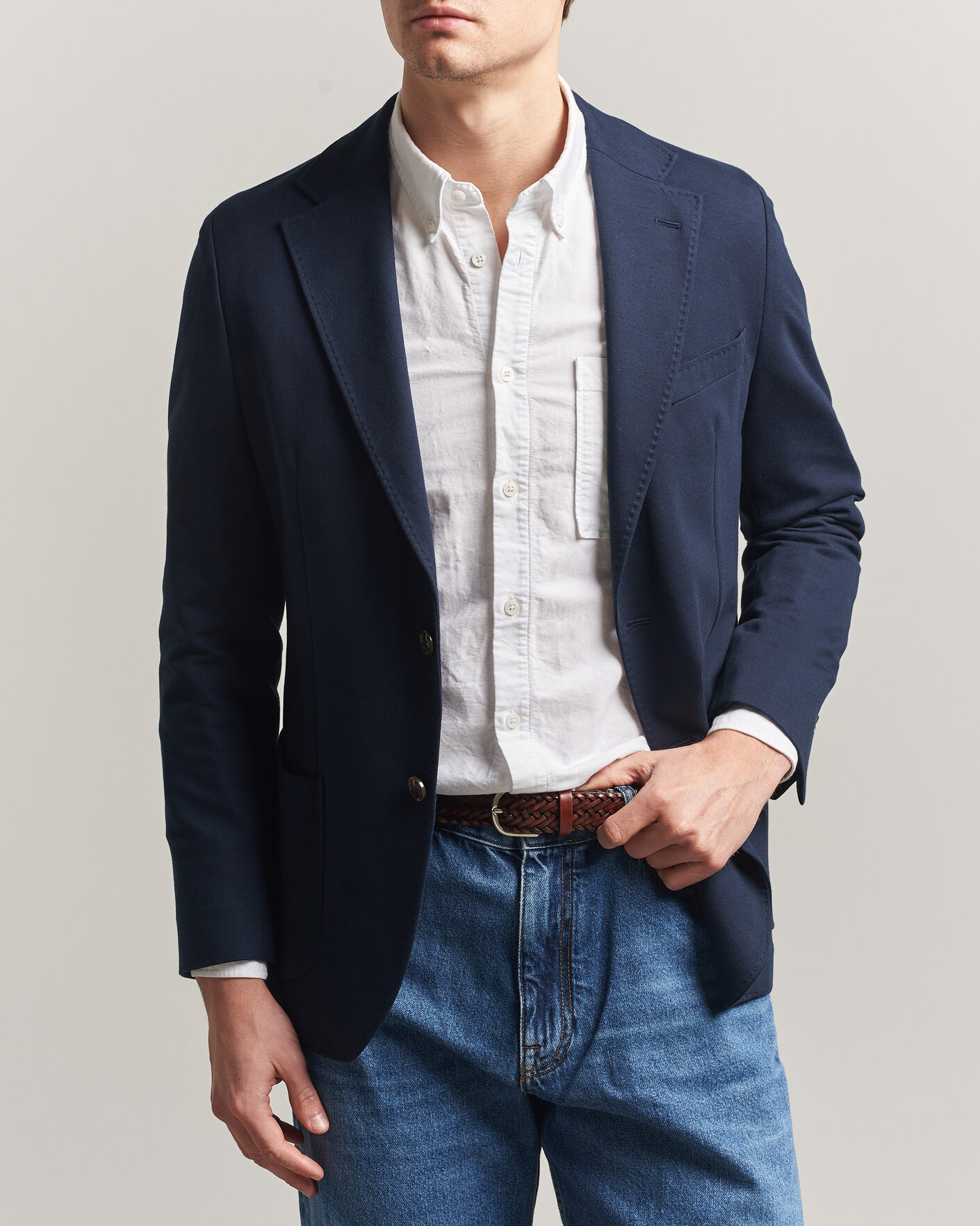 Men | Blazers | Morris | Cotton Jersey Blazer Navy