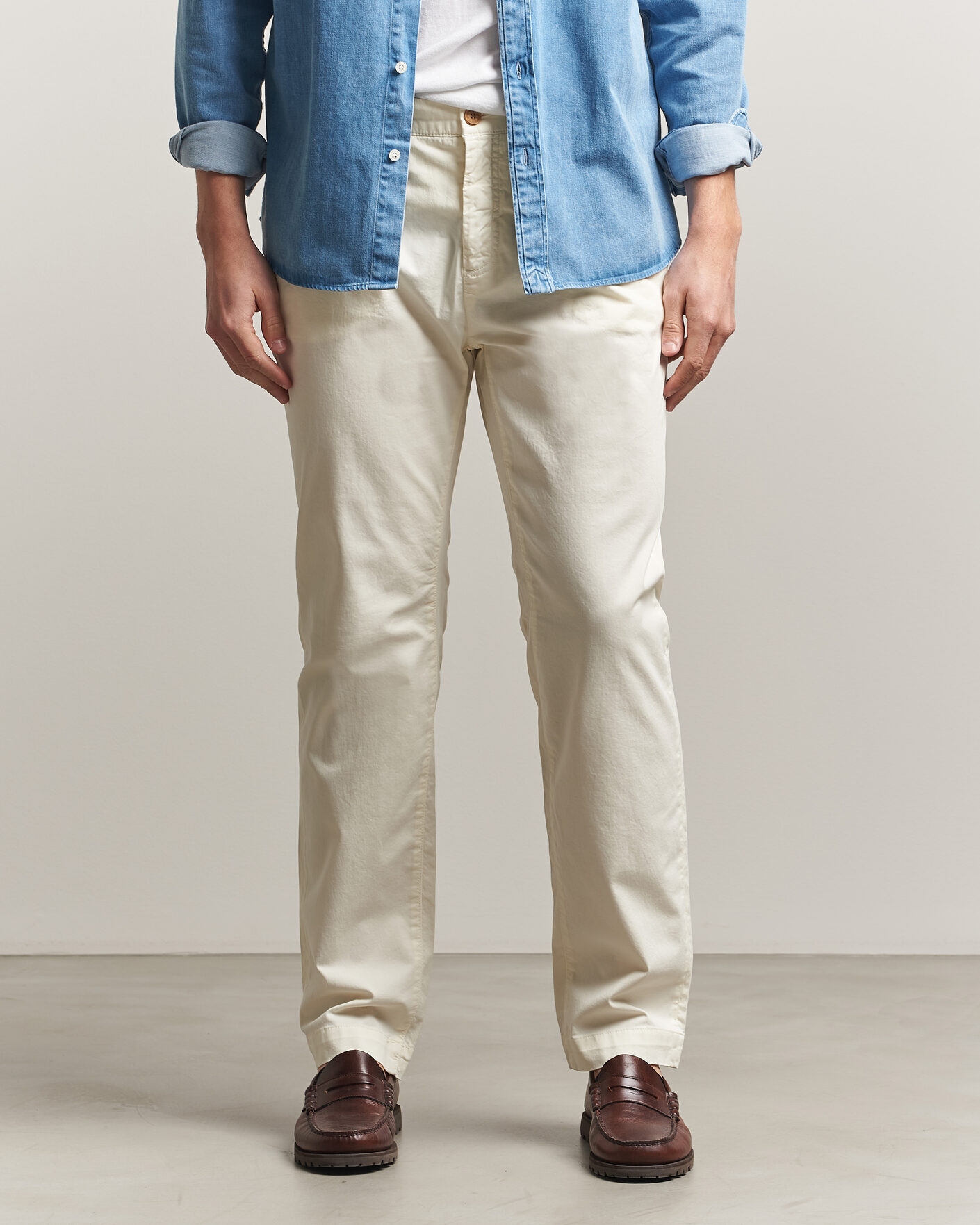 Men | Trousers | Morris | Jeffrey Summer Chinos Off White