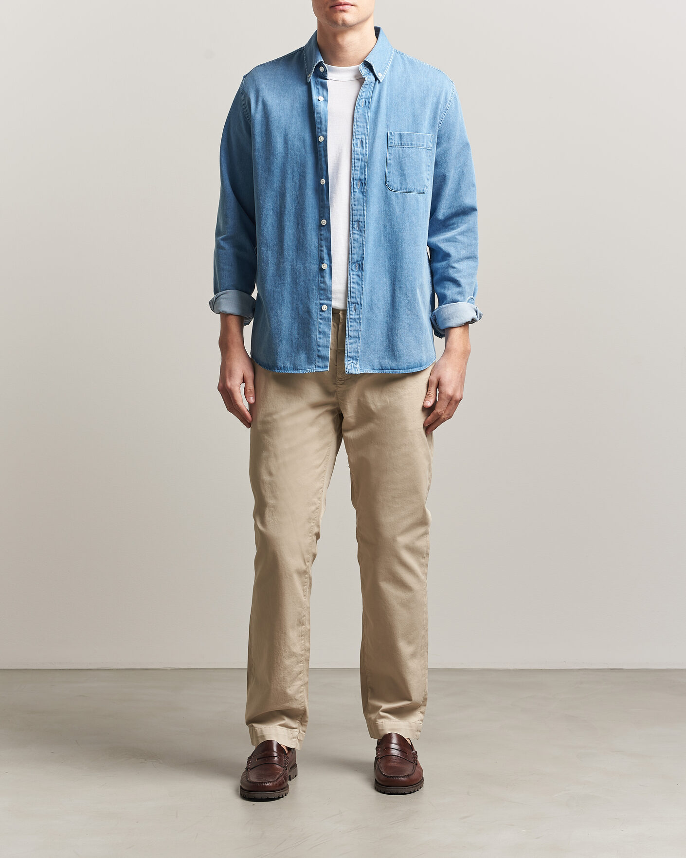 Men | Trousers | Morris | Jeffrey Summer Chinos Khaki