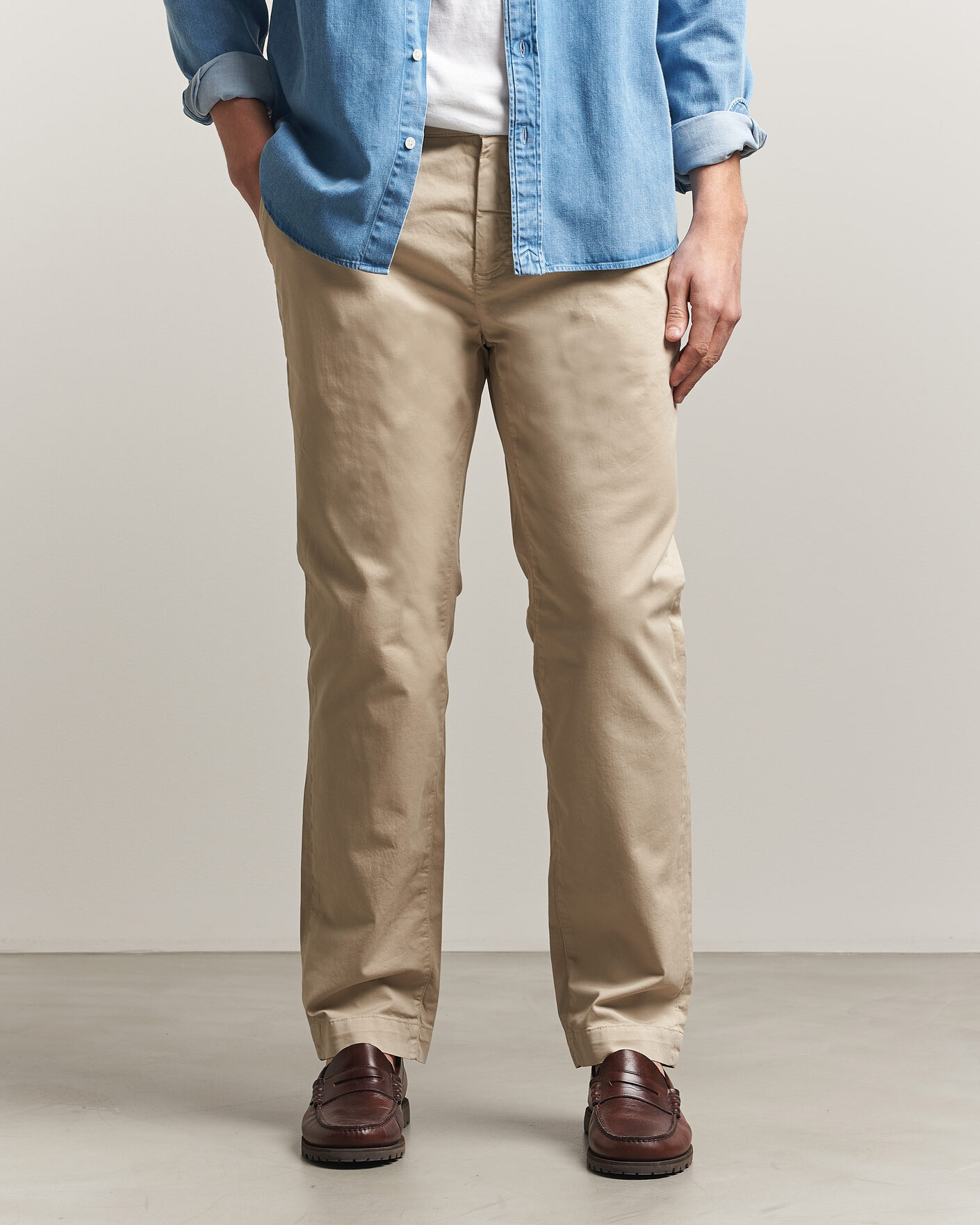 Men | Trousers | Morris | Jeffrey Summer Chinos Khaki