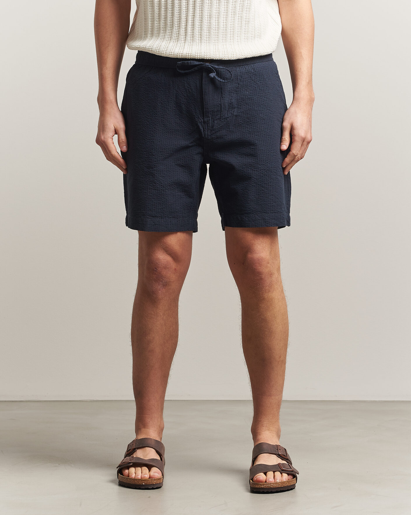 Men | Shorts | Morris | Fenix Seersucker Shorts Dark Blue