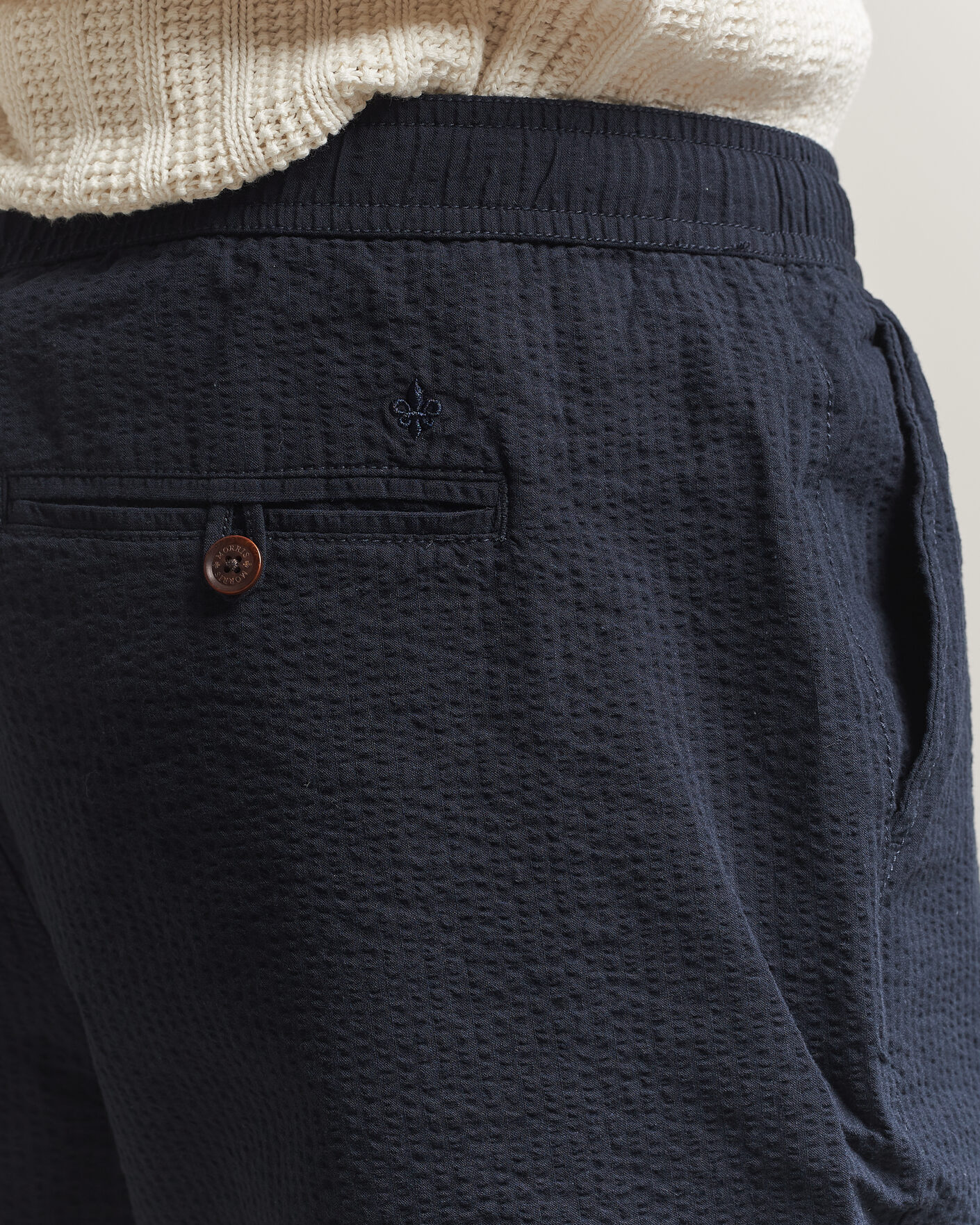 Men | Shorts | Morris | Fenix Seersucker Shorts Dark Blue