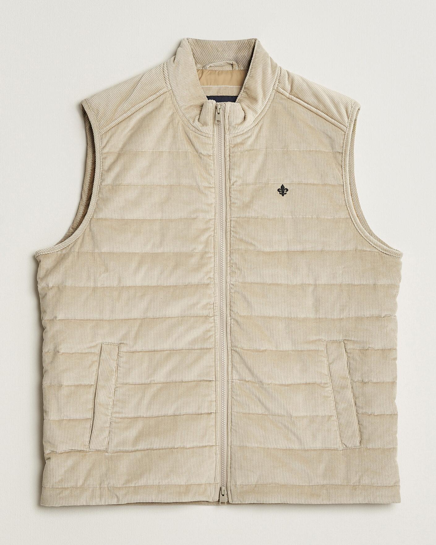 Men | Gilets | Morris | Teddy Quilted Corduroy Vest Khaki