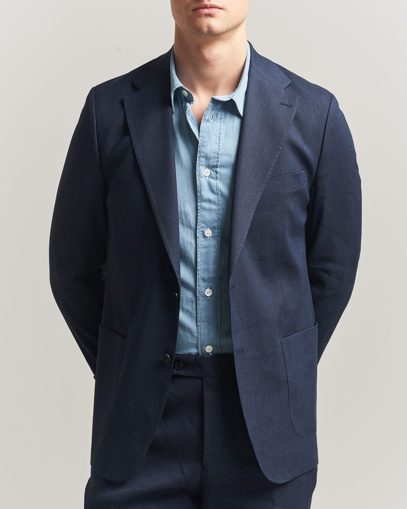 Men | Blazers | Morris | Linen Suit Blazer Navy