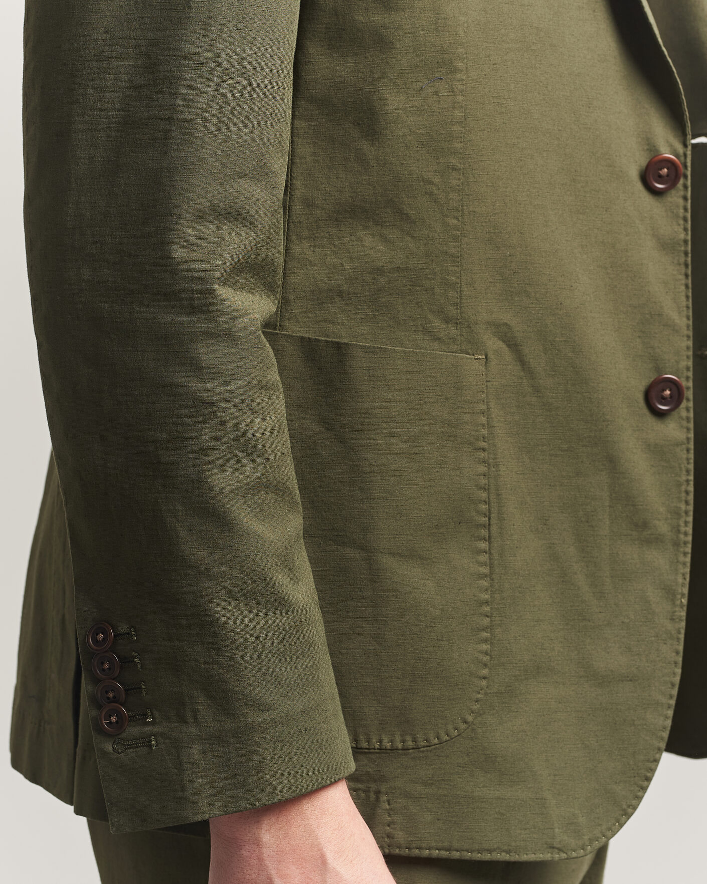 Men | Blazers | Morris | Washed Cotton Suit Blazer Olive