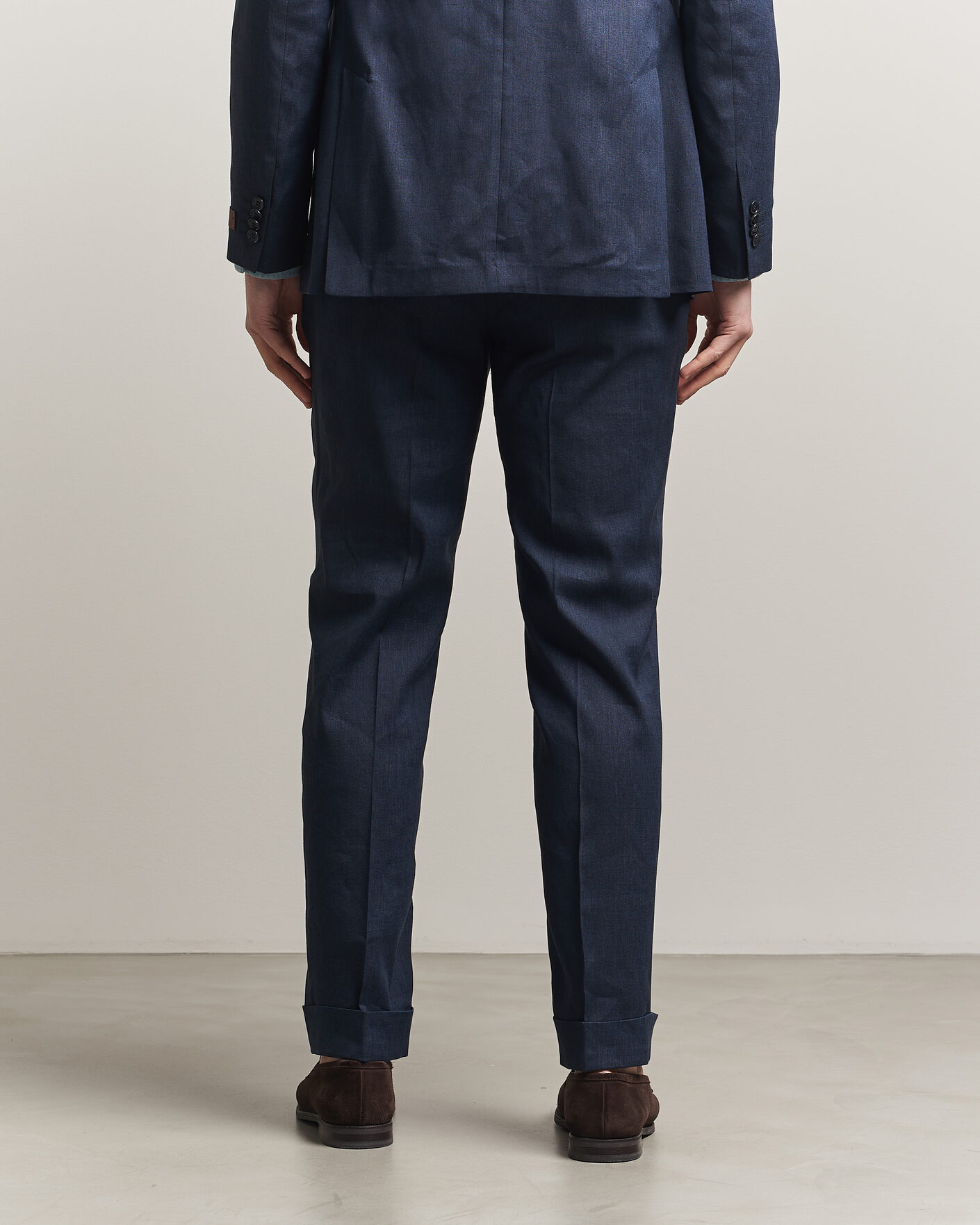 Men | Trousers | Morris | Jack Linen Trousers Navy