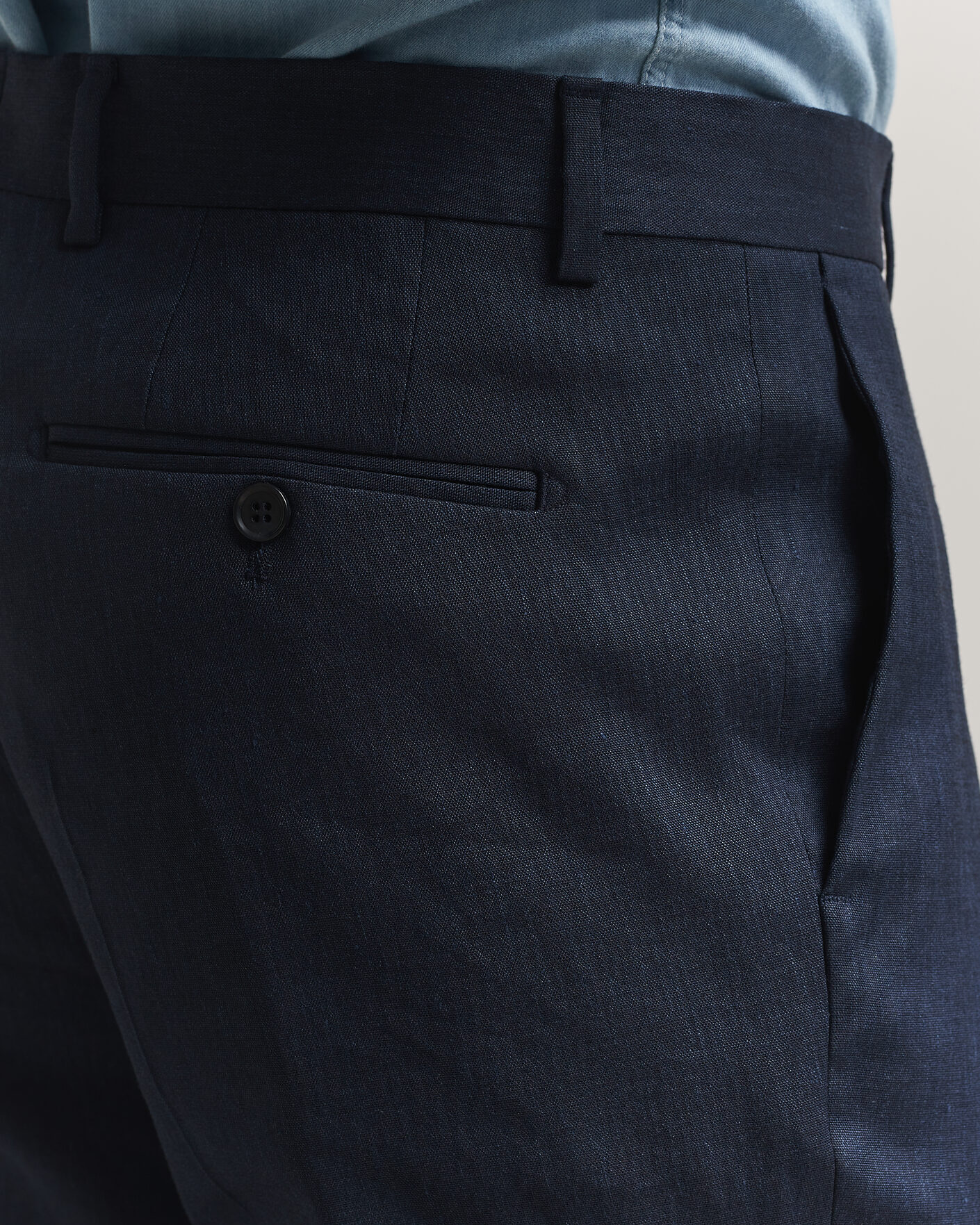 Men | Trousers | Morris | Jack Linen Trousers Navy