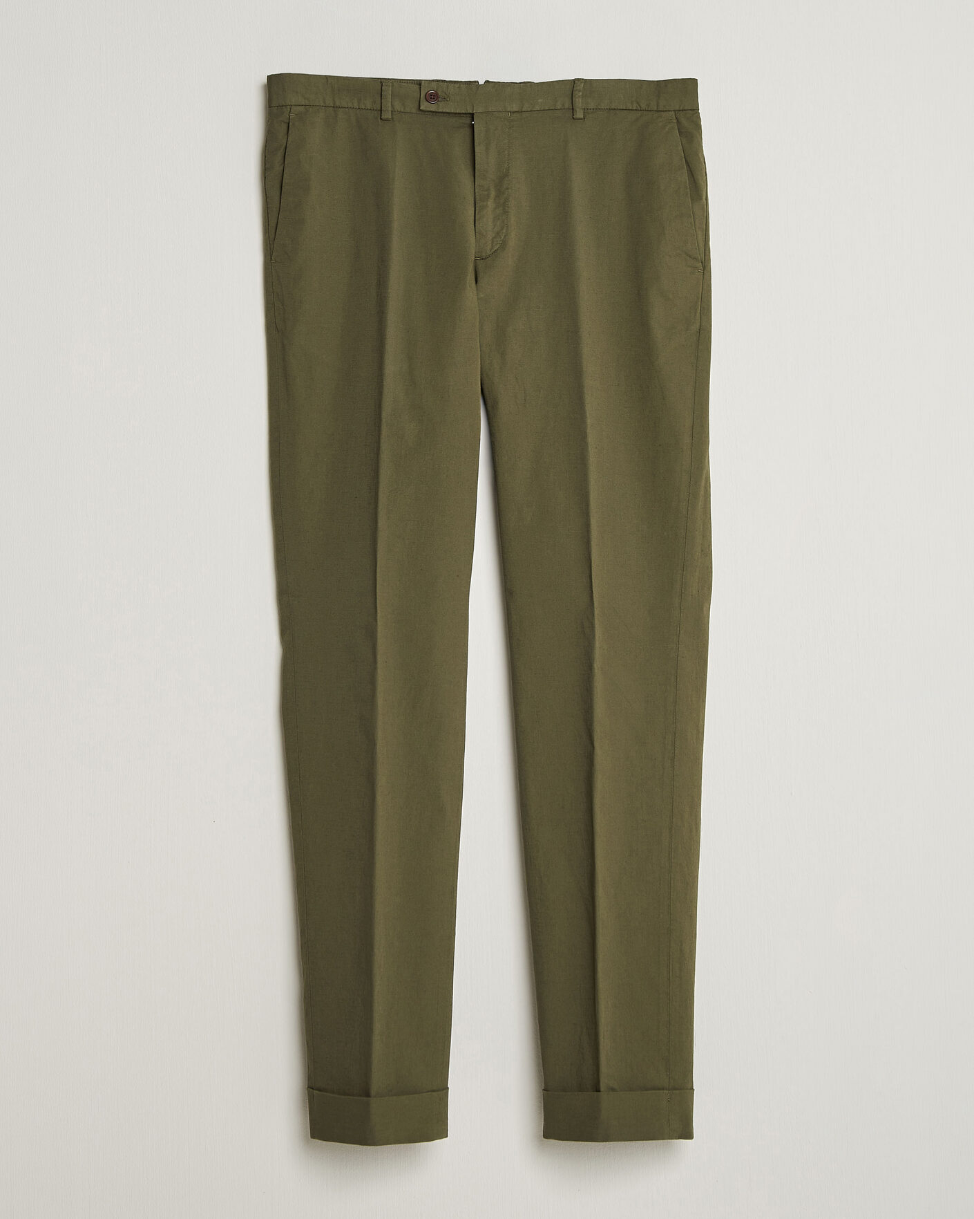 Men | Trousers | Morris | Jack Washed Cotton Trousers Olive