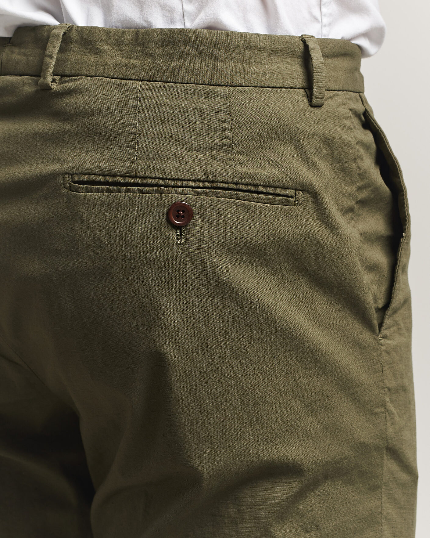Men | Trousers | Morris | Jack Washed Cotton Trousers Olive