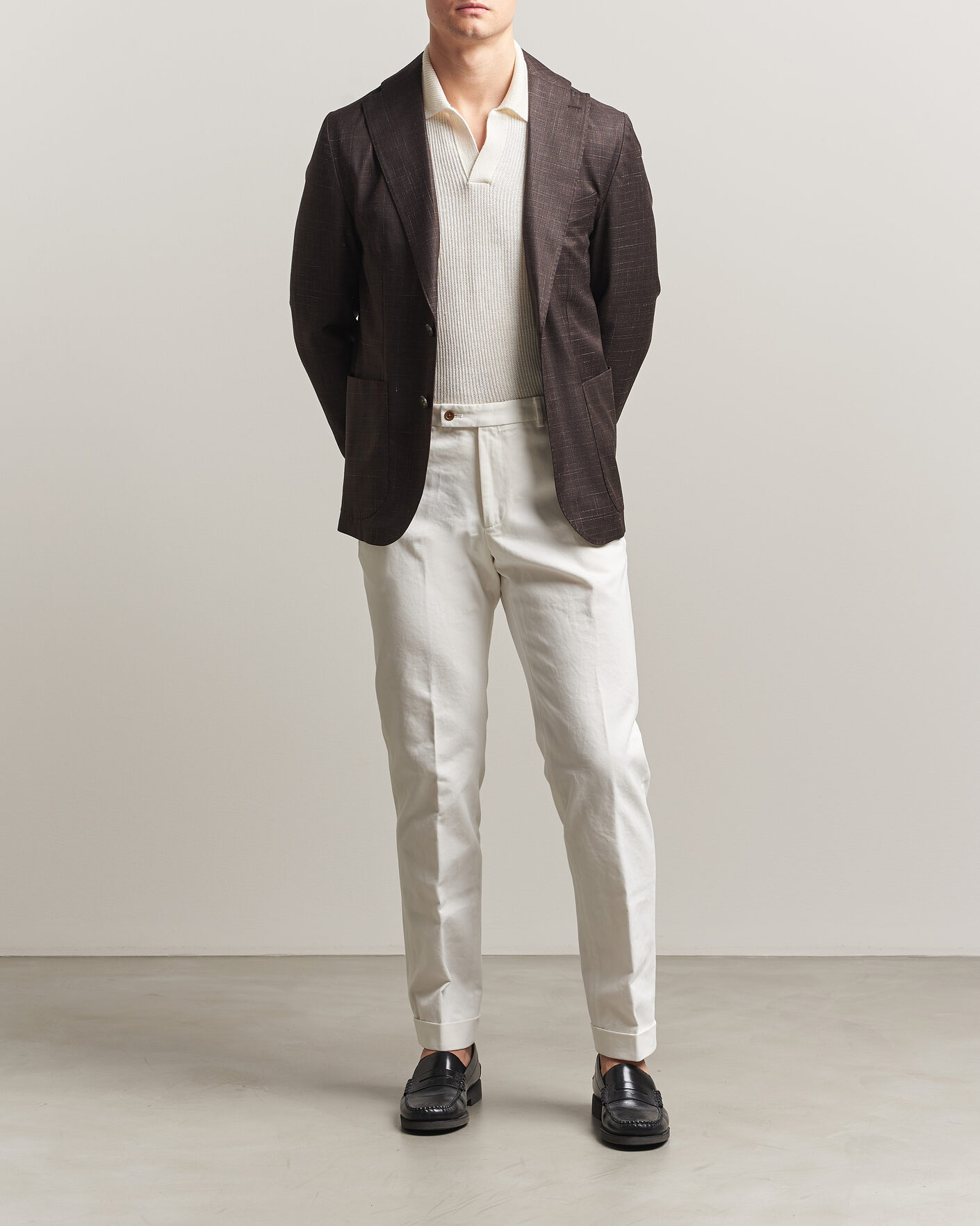 Men | Trousers | Morris | Jack Cotton Trousers Off White