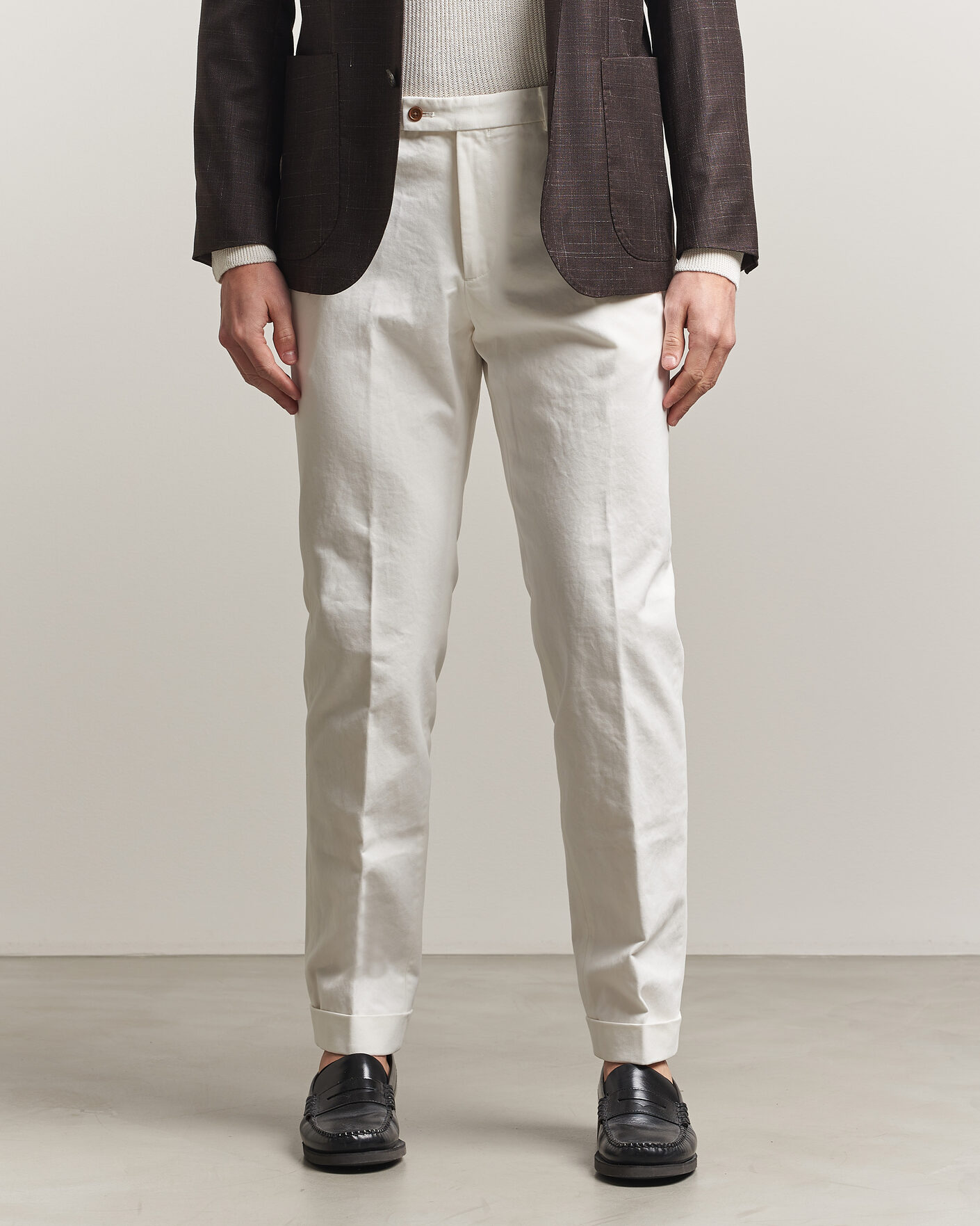 Men | Trousers | Morris | Jack Cotton Trousers Off White