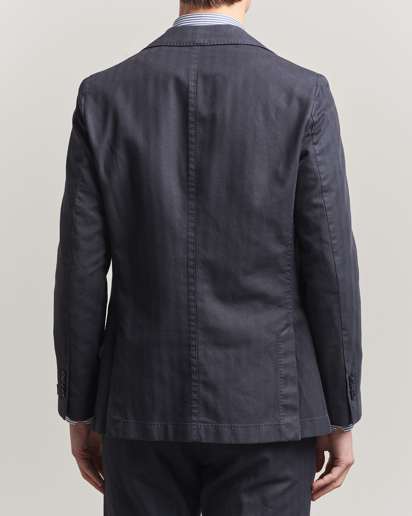 Men | Blazers | Morris | Washed Cotton Herringbone Blazer Navy