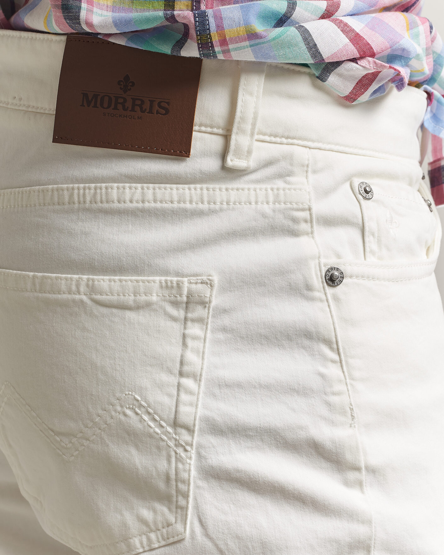 Men | Trousers | Morris | James Brushed 5-Pocket Jeans Off White