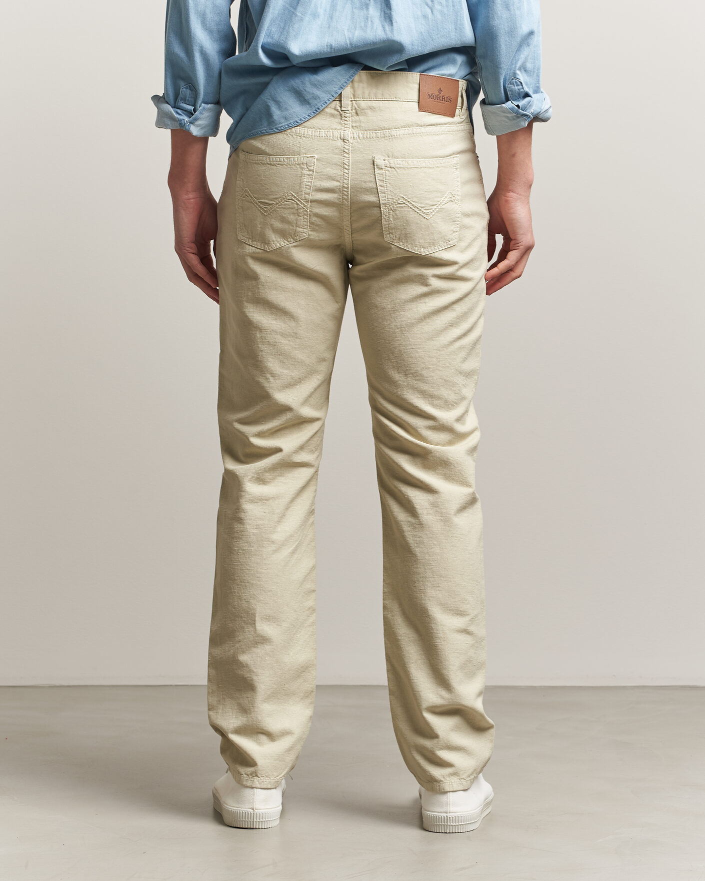 Men | Trousers | Morris | James Washed Linen 5-Pocket Pants Khaki